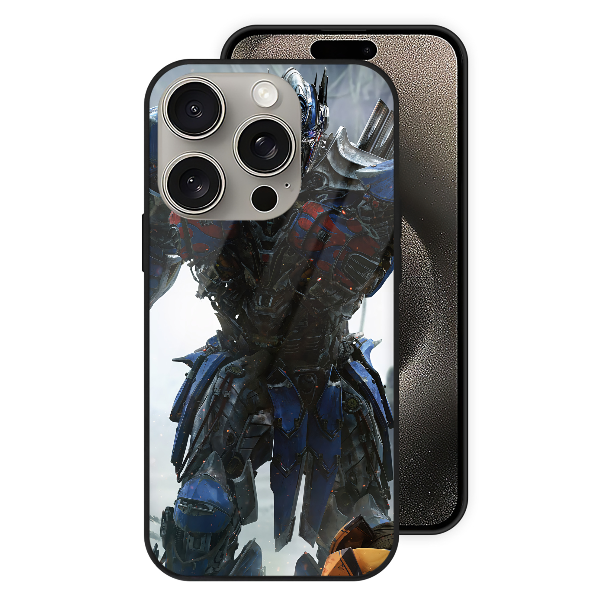（画像用） Transformers トランスフォーマー 【iPhone15Pro対応】スマホケース 耐衝撃＆黄変防止 背面ガラス
