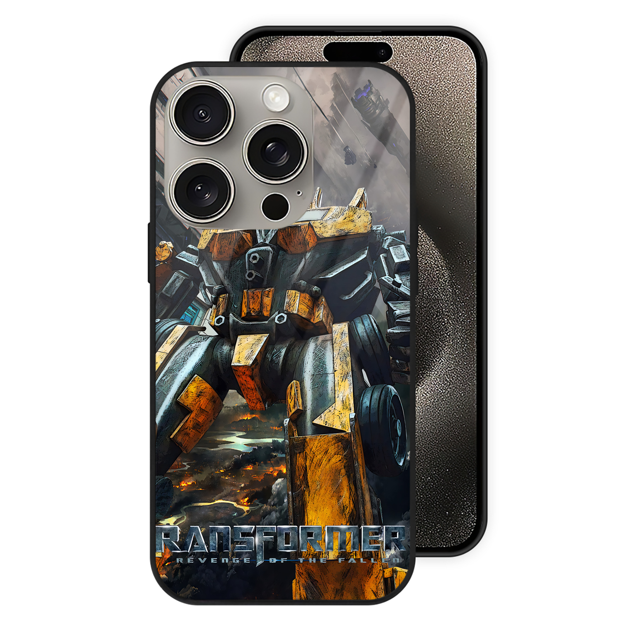 （画像用） Transformers トランスフォーマー 【iPhone15Pro対応】スマホケース 耐衝撃＆黄変防止 背面ガラス