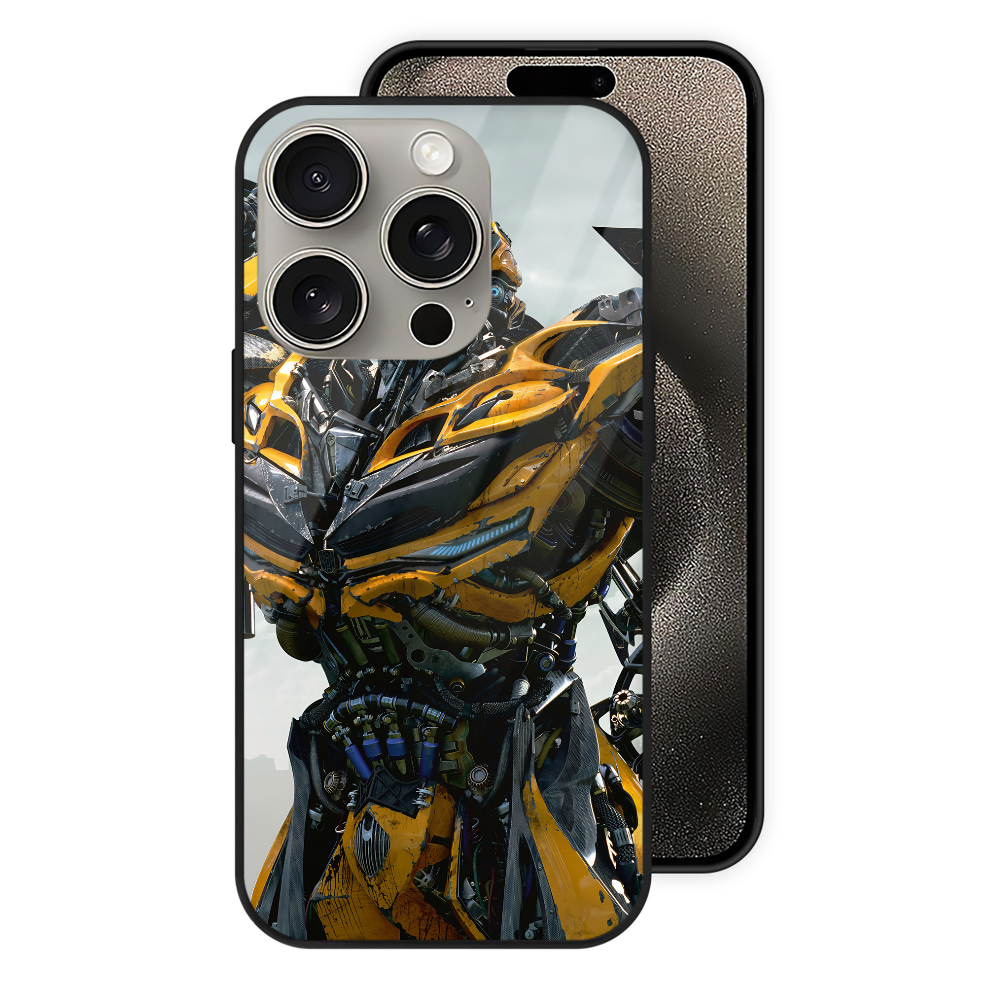 （画像用） Transformers トランスフォーマー 【iPhone15Pro対応】スマホケース 耐衝撃＆黄変防止 背面ガラス