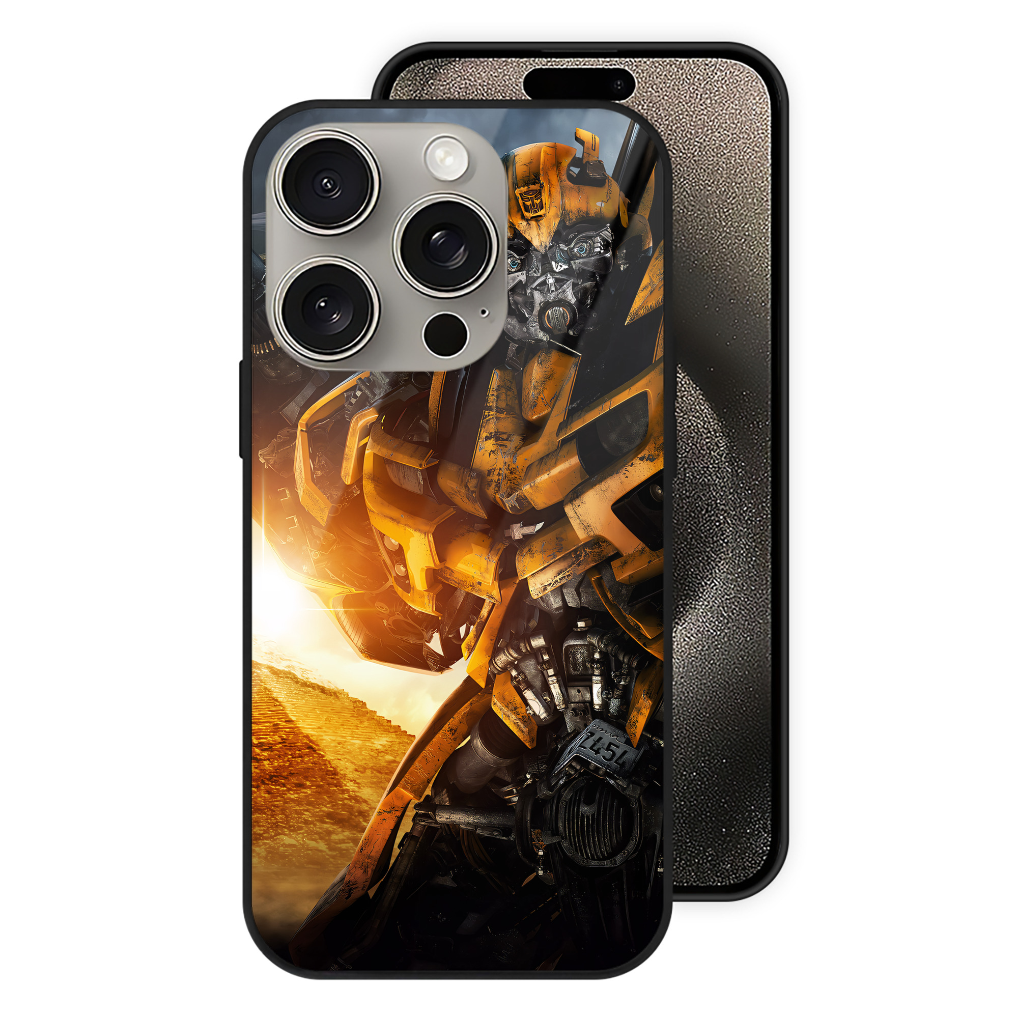 （画像用） Transformers トランスフォーマー 【iPhone15Pro対応】スマホケース 耐衝撃＆黄変防止 背面ガラス