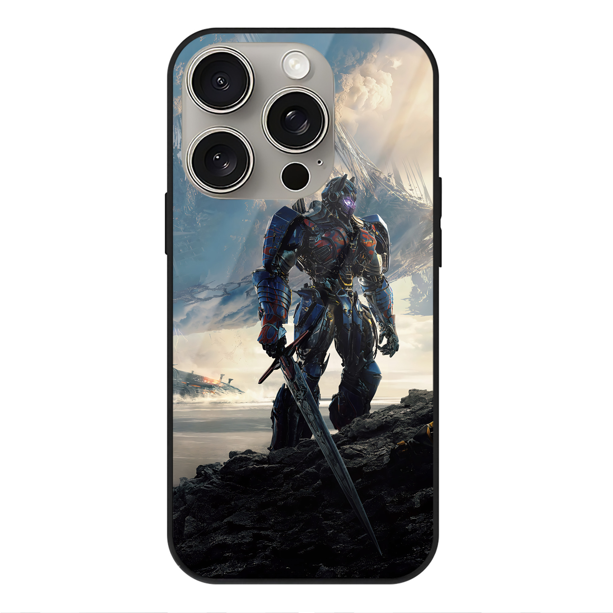 （画像用） Transformers トランスフォーマー 【iPhone15Pro対応】スマホケース 耐衝撃＆黄変防止 背面ガラス