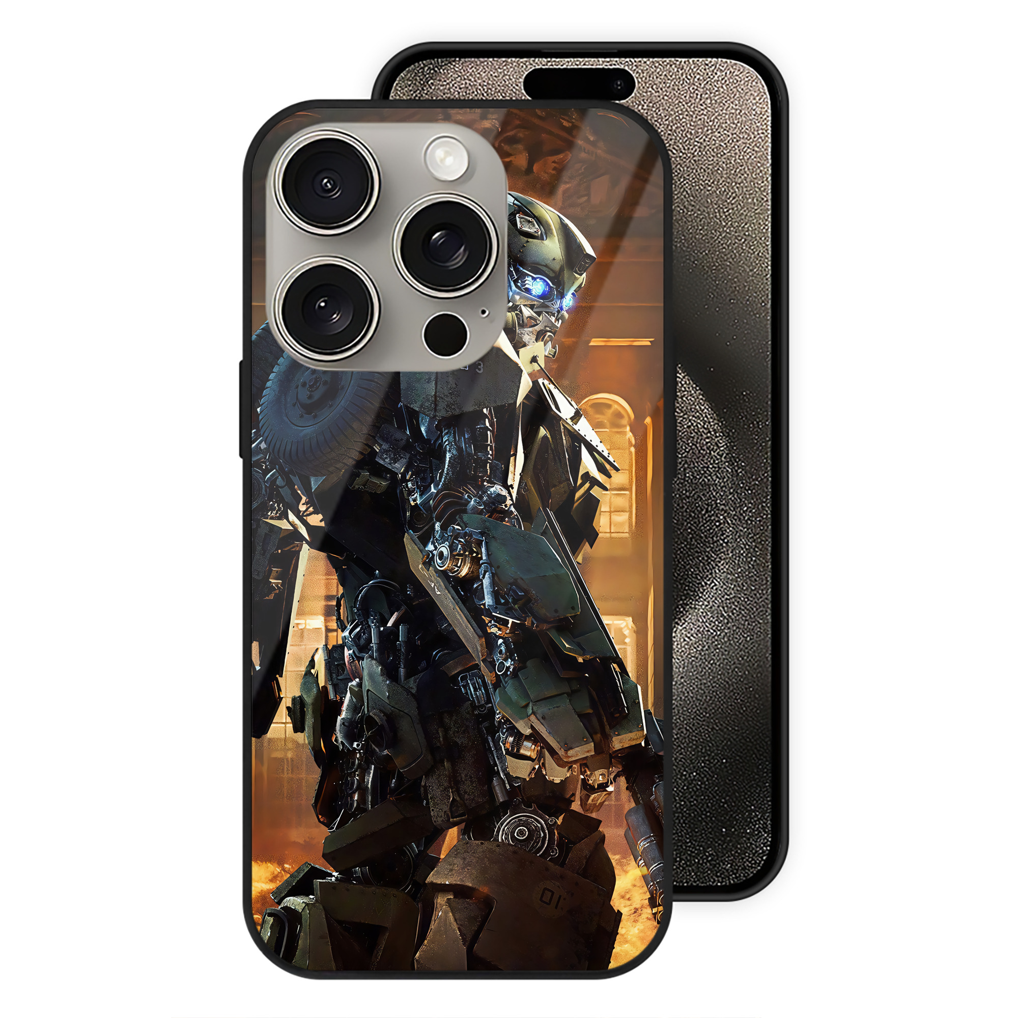 （画像用） Transformers トランスフォーマー 【iPhone15Pro対応】スマホケース 耐衝撃＆黄変防止 背面ガラス