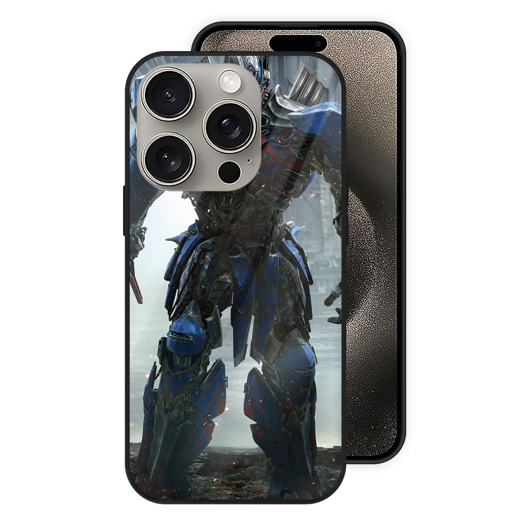 （画像用） Transformers トランスフォーマー 【iPhone15Pro対応】スマホケース 耐衝撃＆黄変防止 背面ガラス