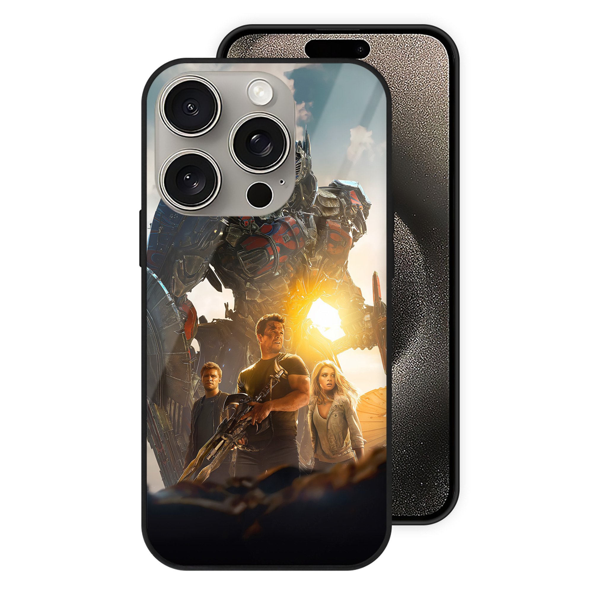 （画像用） Transformers トランスフォーマー 【iPhone15Pro対応】スマホケース 耐衝撃＆黄変防止 背面ガラス
