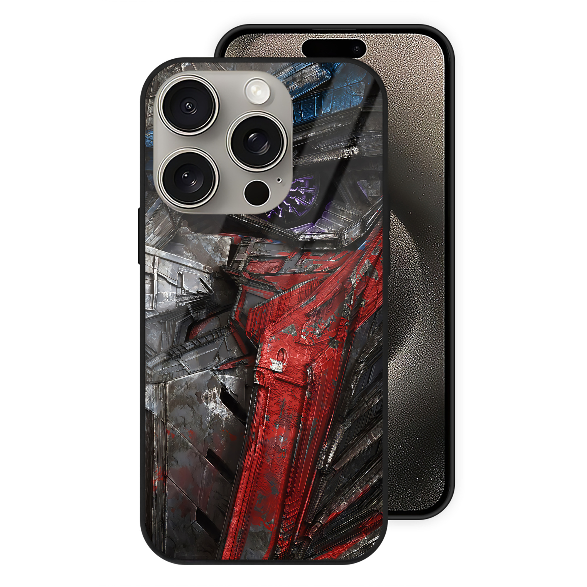（画像用） Transformers トランスフォーマー 【iPhone15Pro対応】スマホケース 耐衝撃＆黄変防止 背面ガラス
