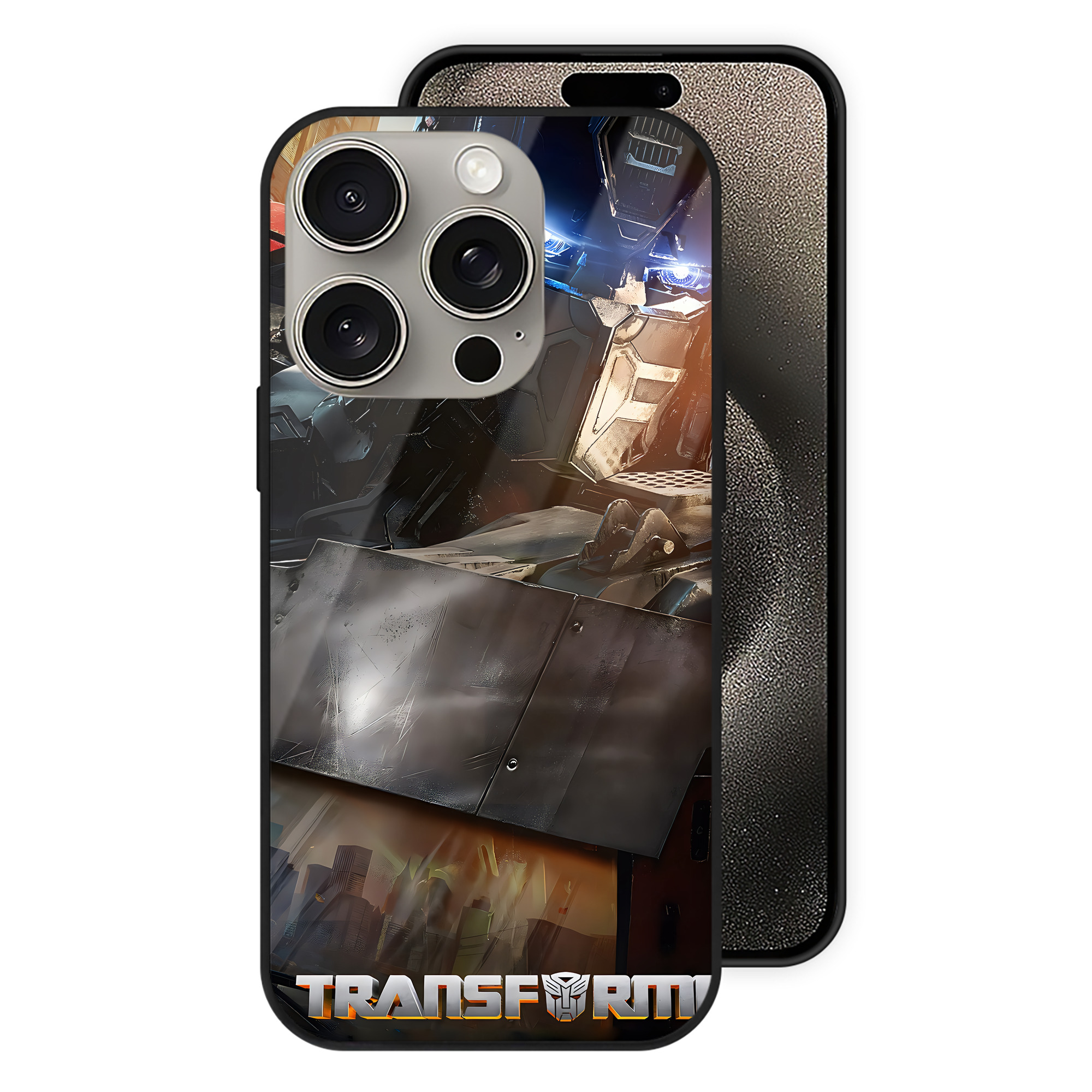 （画像用） Transformers トランスフォーマー 【iPhone15Pro対応】スマホケース 耐衝撃＆黄変防止 背面ガラス