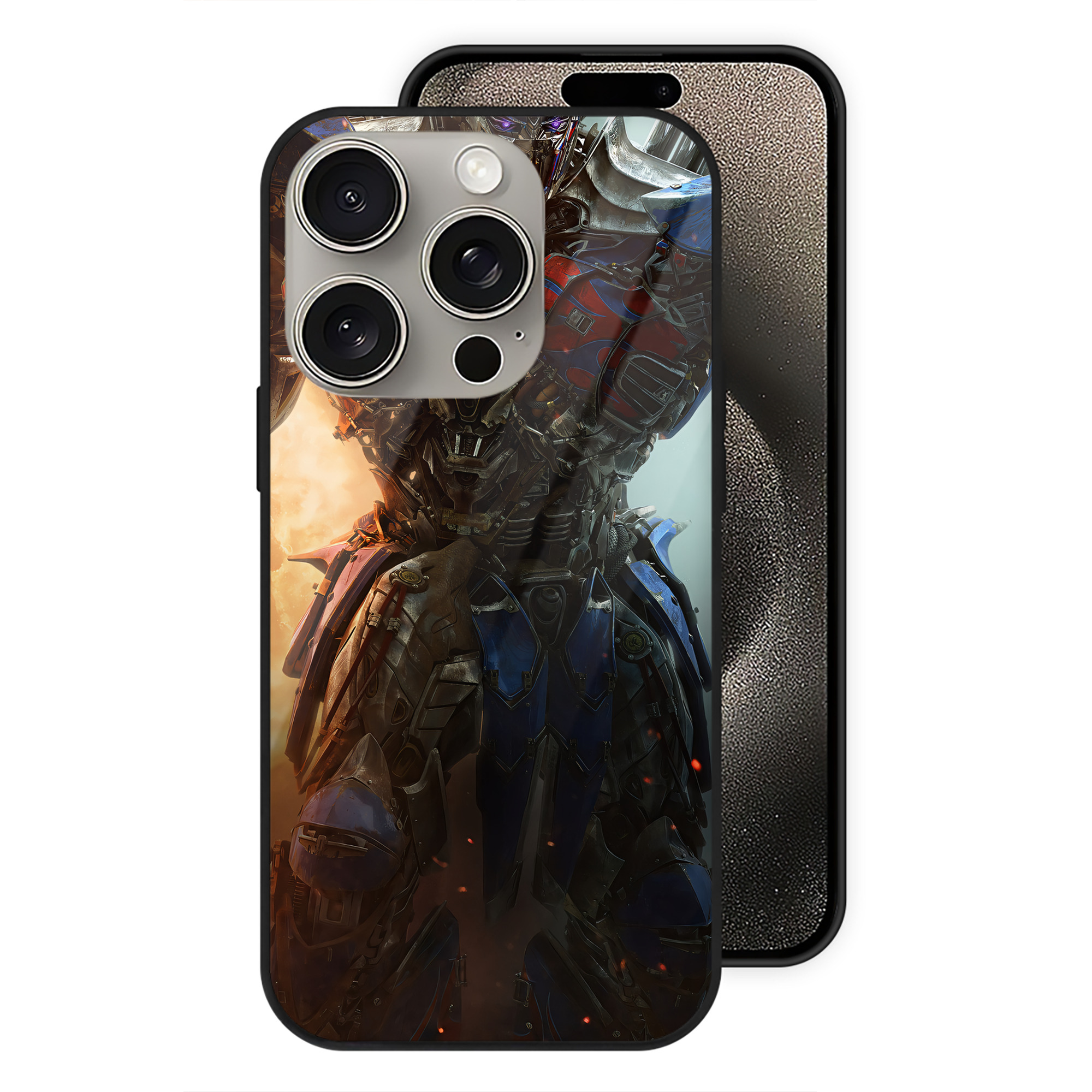 （画像用） Transformers トランスフォーマー 【iPhone15Pro対応】スマホケース 耐衝撃＆黄変防止 背面ガラス