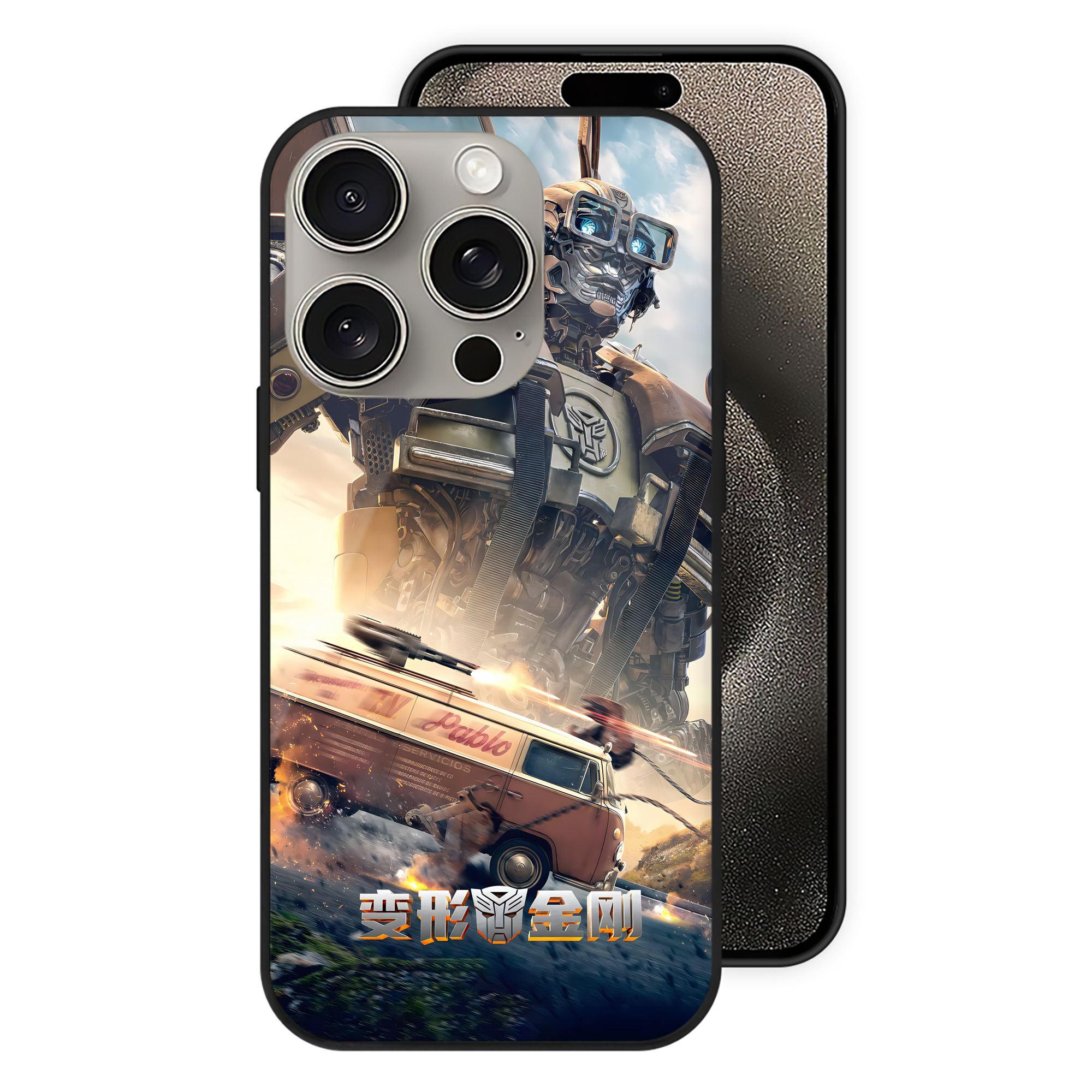 （画像用） Transformers トランスフォーマー 【iPhone15Pro対応】スマホケース 耐衝撃＆黄変防止 背面ガラス