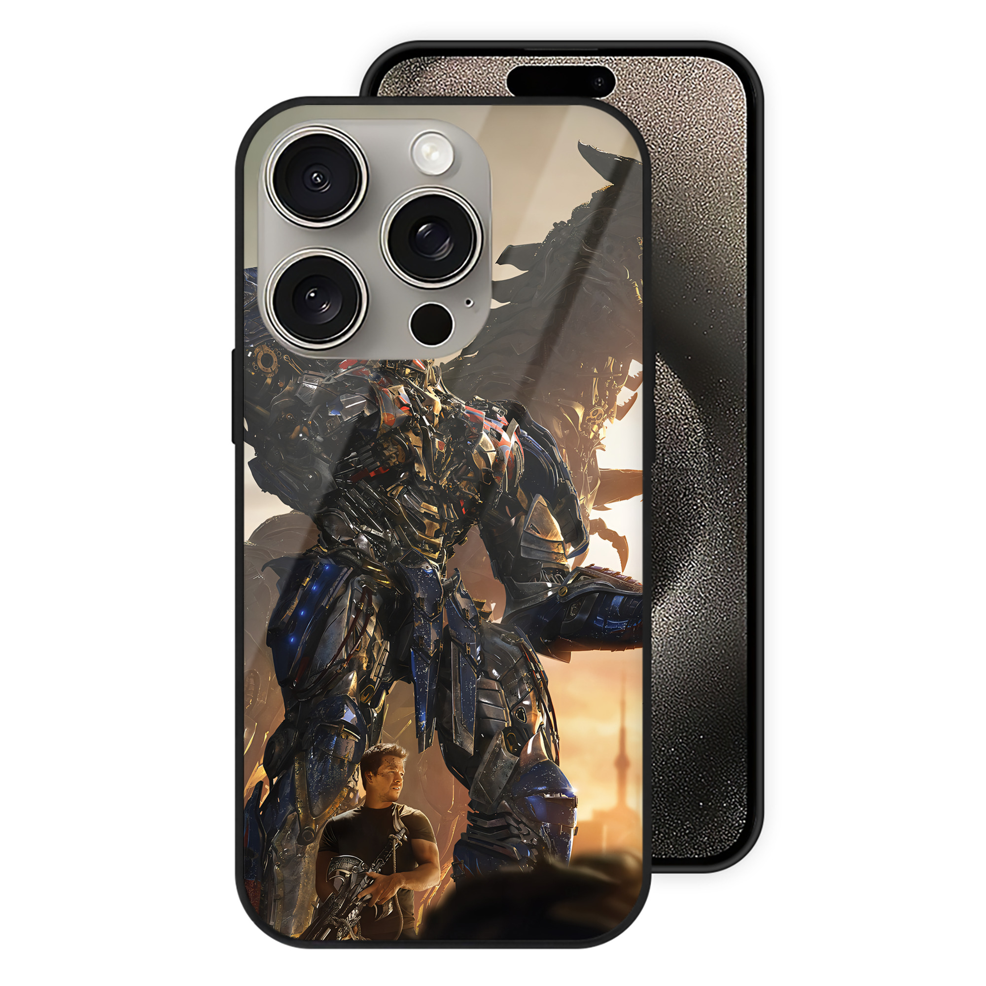 （画像用） Transformers トランスフォーマー 【iPhone15Pro対応】スマホケース 耐衝撃＆黄変防止 背面ガラス