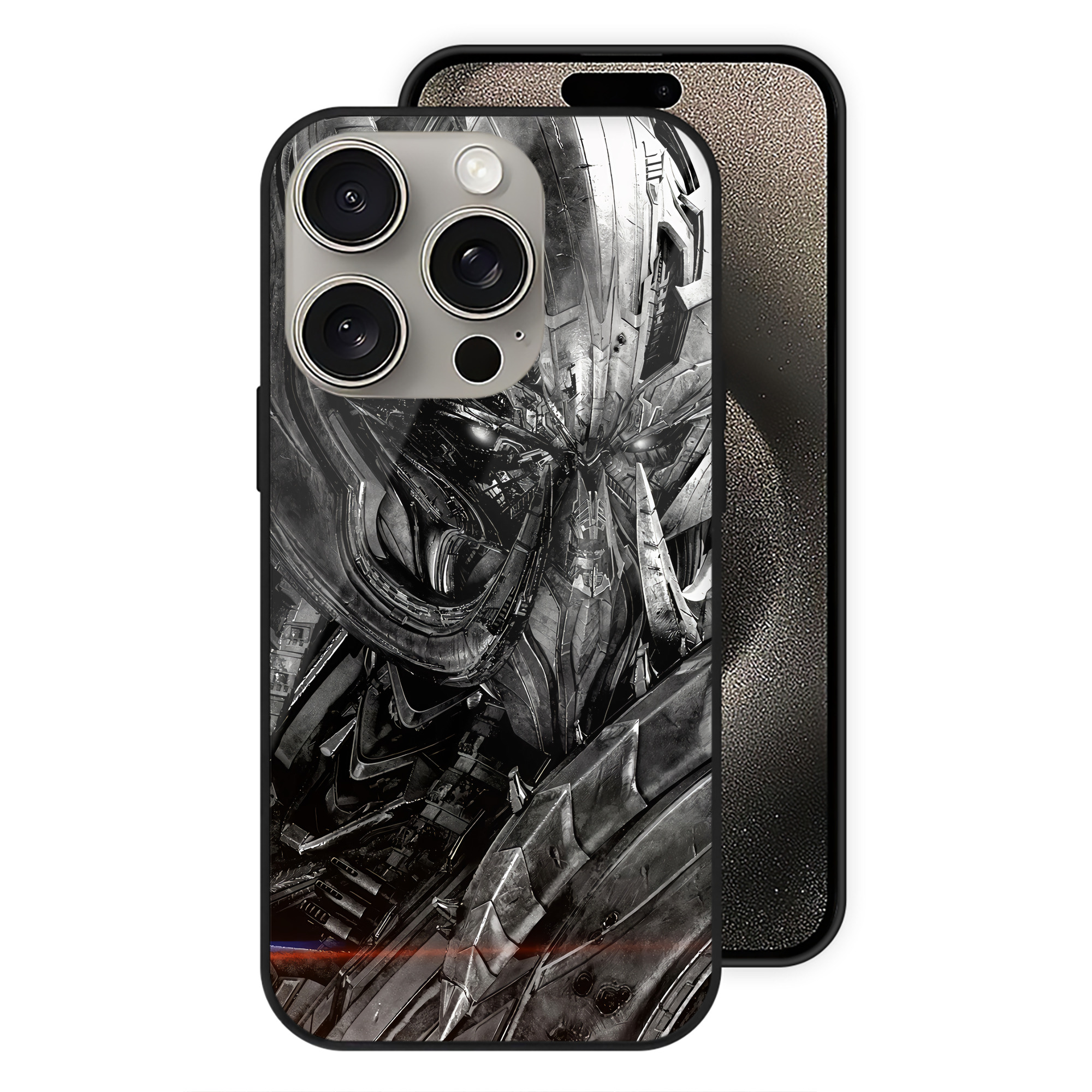（画像用） Transformers トランスフォーマー 【iPhone15Pro対応】スマホケース 耐衝撃＆黄変防止 背面ガラス