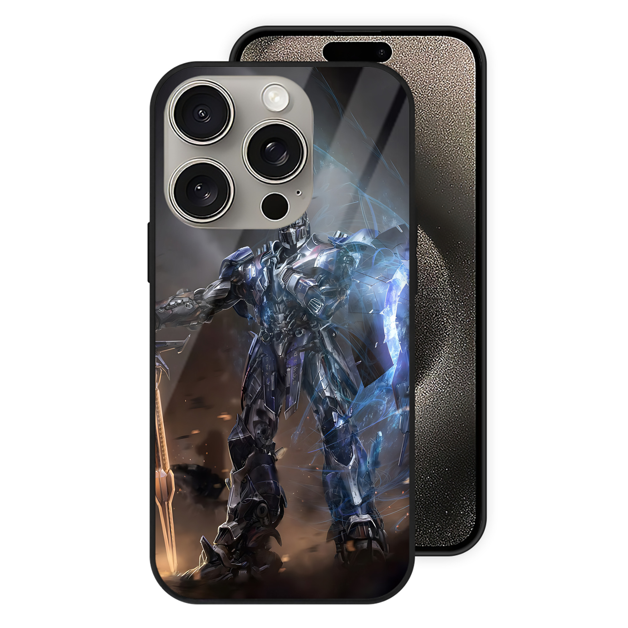 （画像用） Transformers トランスフォーマー 【iPhone15Pro対応】スマホケース 耐衝撃＆黄変防止 背面ガラス