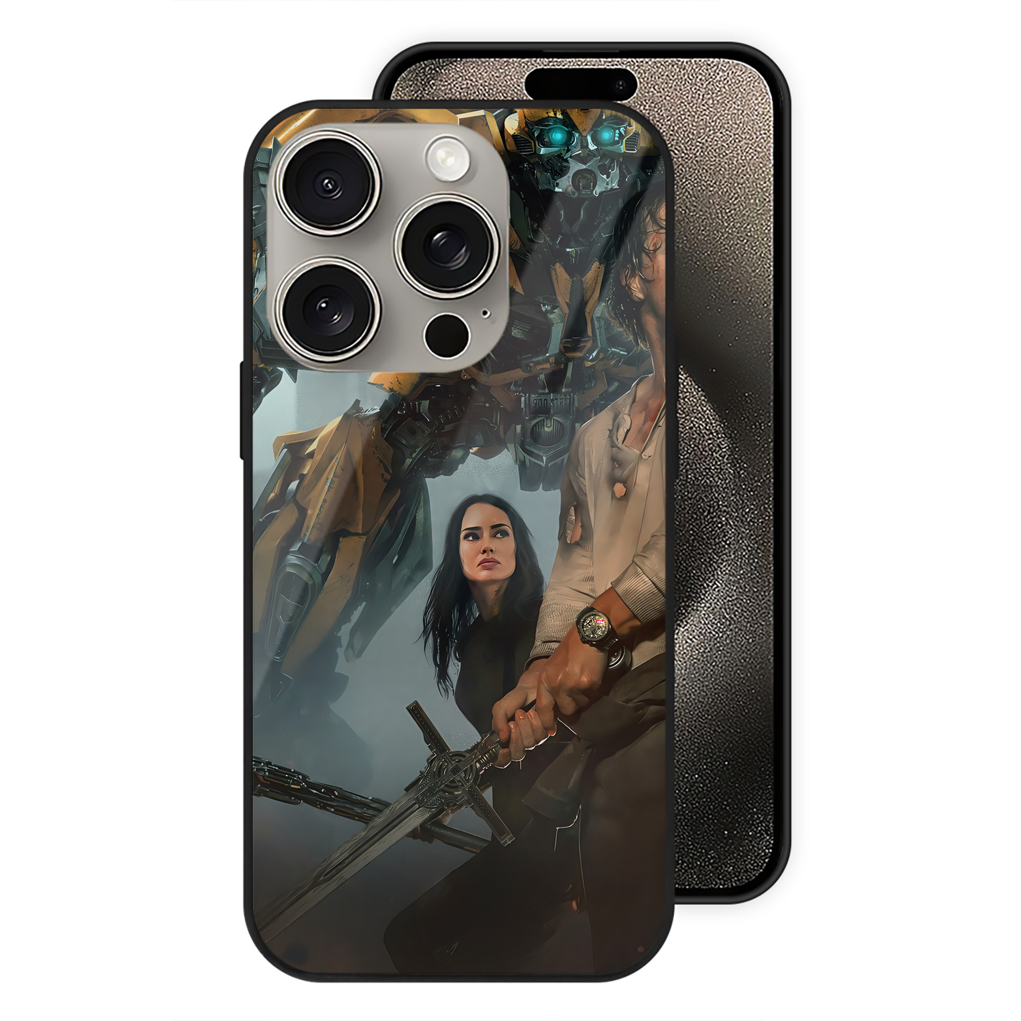（画像用） Transformers トランスフォーマー 【iPhone15Pro対応】スマホケース 耐衝撃＆黄変防止 背面ガラス