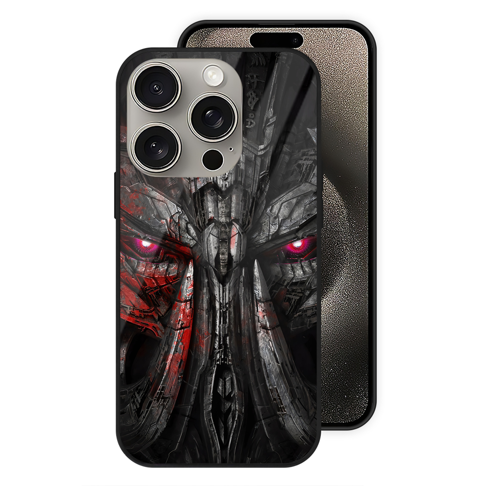 （画像用） Transformers トランスフォーマー 【iPhone15Pro対応】スマホケース 耐衝撃＆黄変防止 背面ガラス