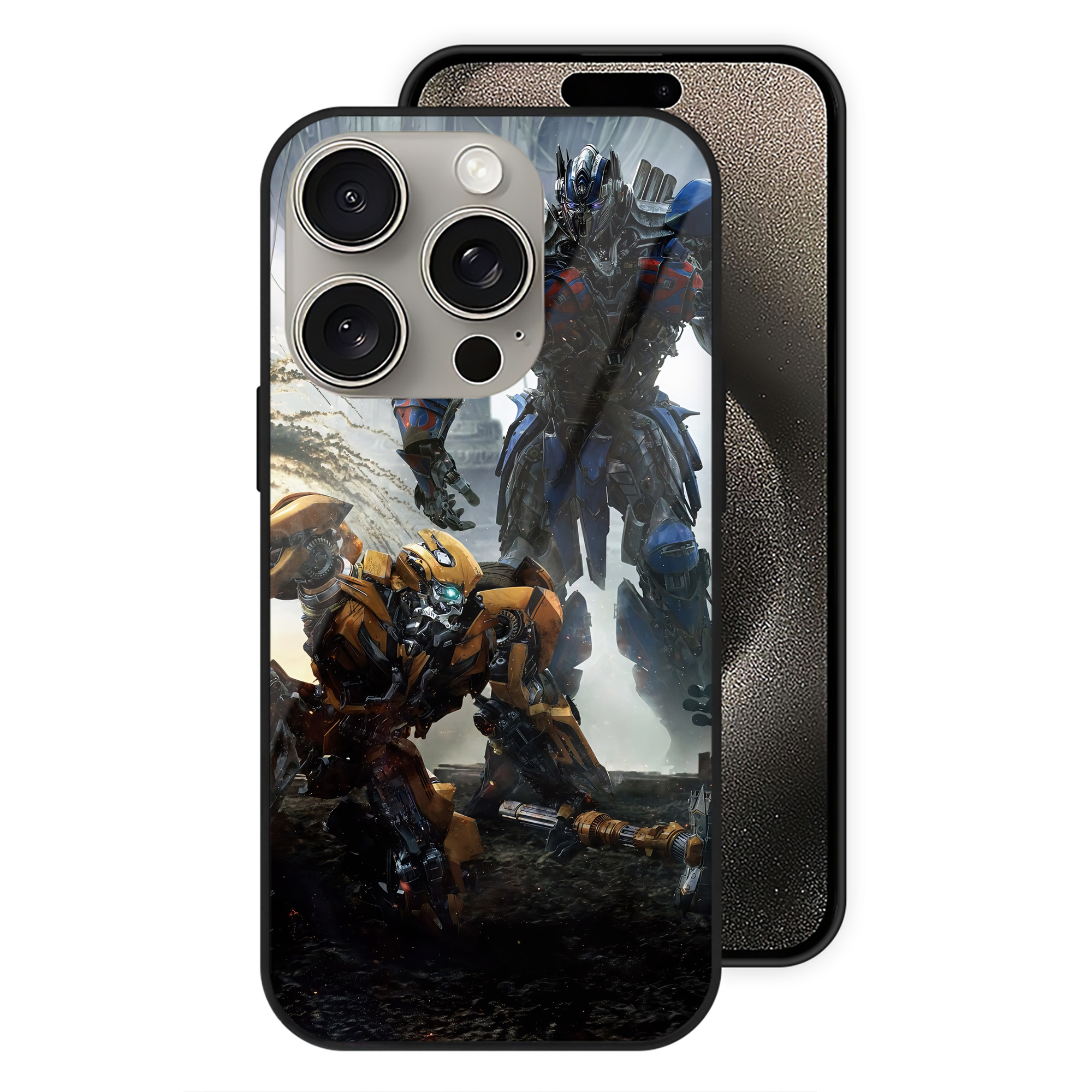 （画像用） Transformers トランスフォーマー 【iPhone15Pro対応】スマホケース 耐衝撃＆黄変防止 背面ガラス