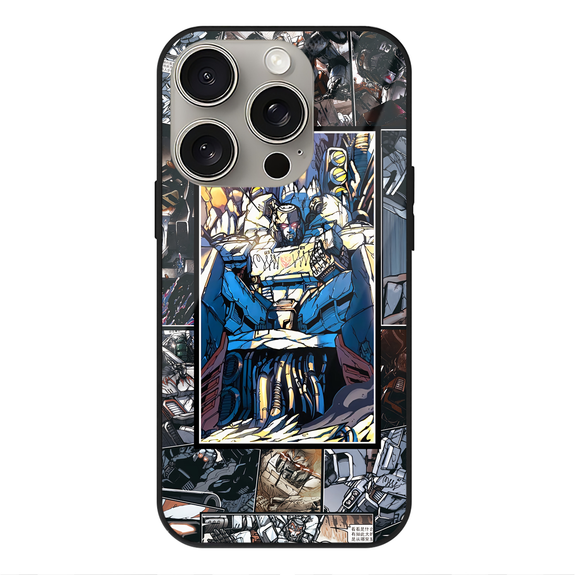 （画像用） Transformers トランスフォーマー 【iPhone15Pro対応】スマホケース 耐衝撃＆黄変防止 背面ガラス