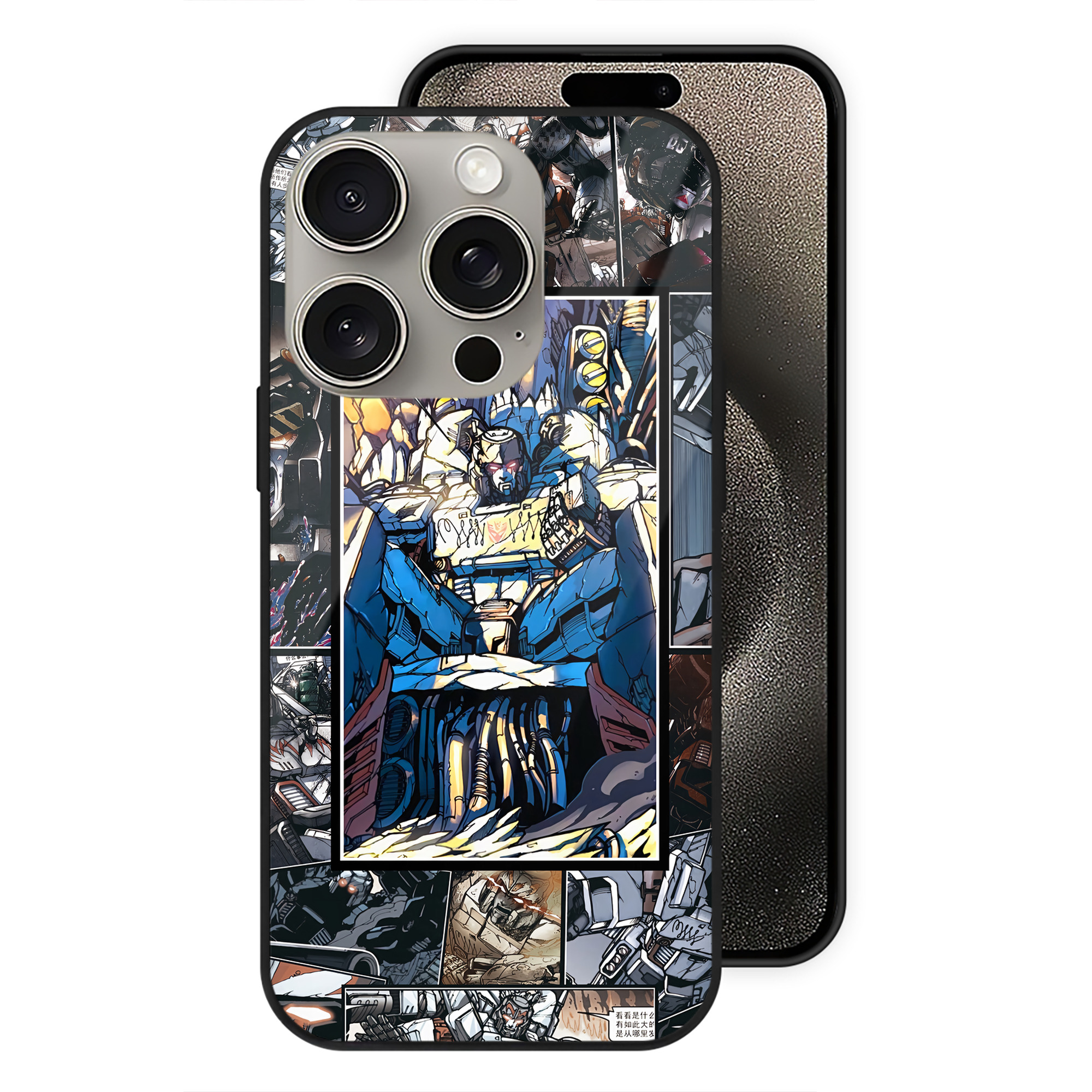 （画像用） Transformers トランスフォーマー 【iPhone15Pro対応】スマホケース 耐衝撃＆黄変防止 背面ガラス