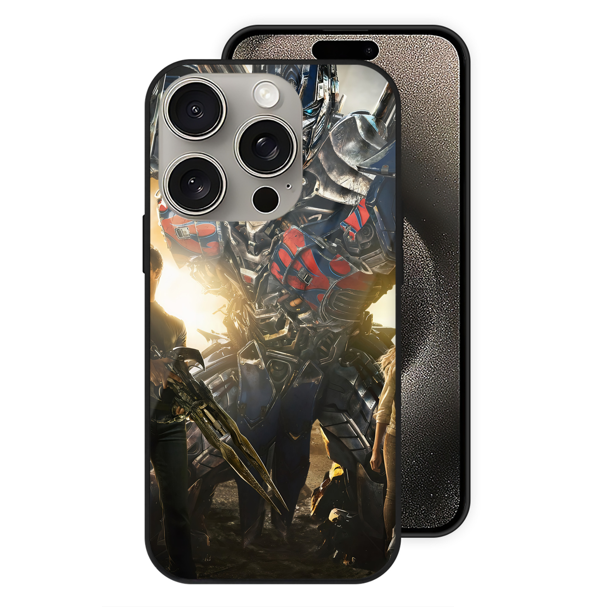 （画像用） Transformers トランスフォーマー 【iPhone15Pro対応】スマホケース 耐衝撃＆黄変防止 背面ガラス