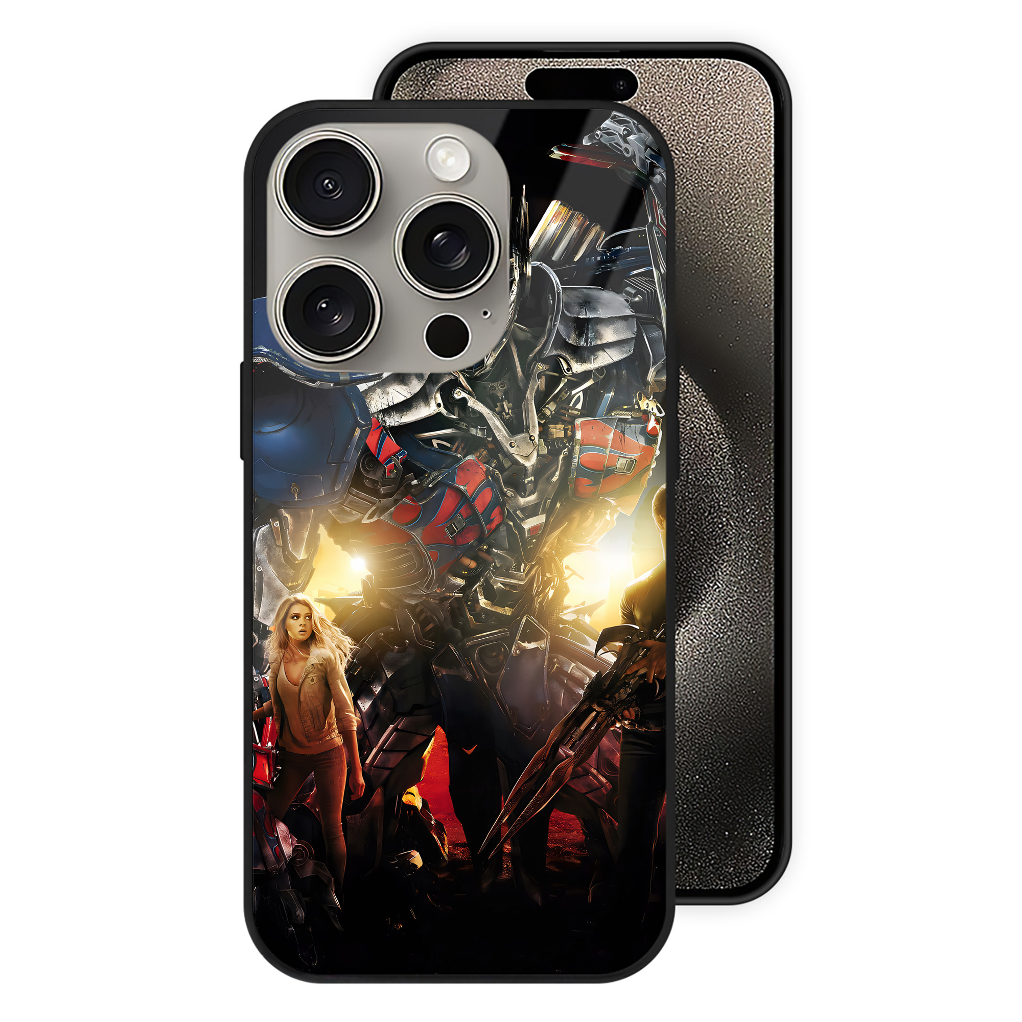 （画像用） Transformers トランスフォーマー 【iPhone15Pro対応】スマホケース 耐衝撃＆黄変防止 背面ガラス