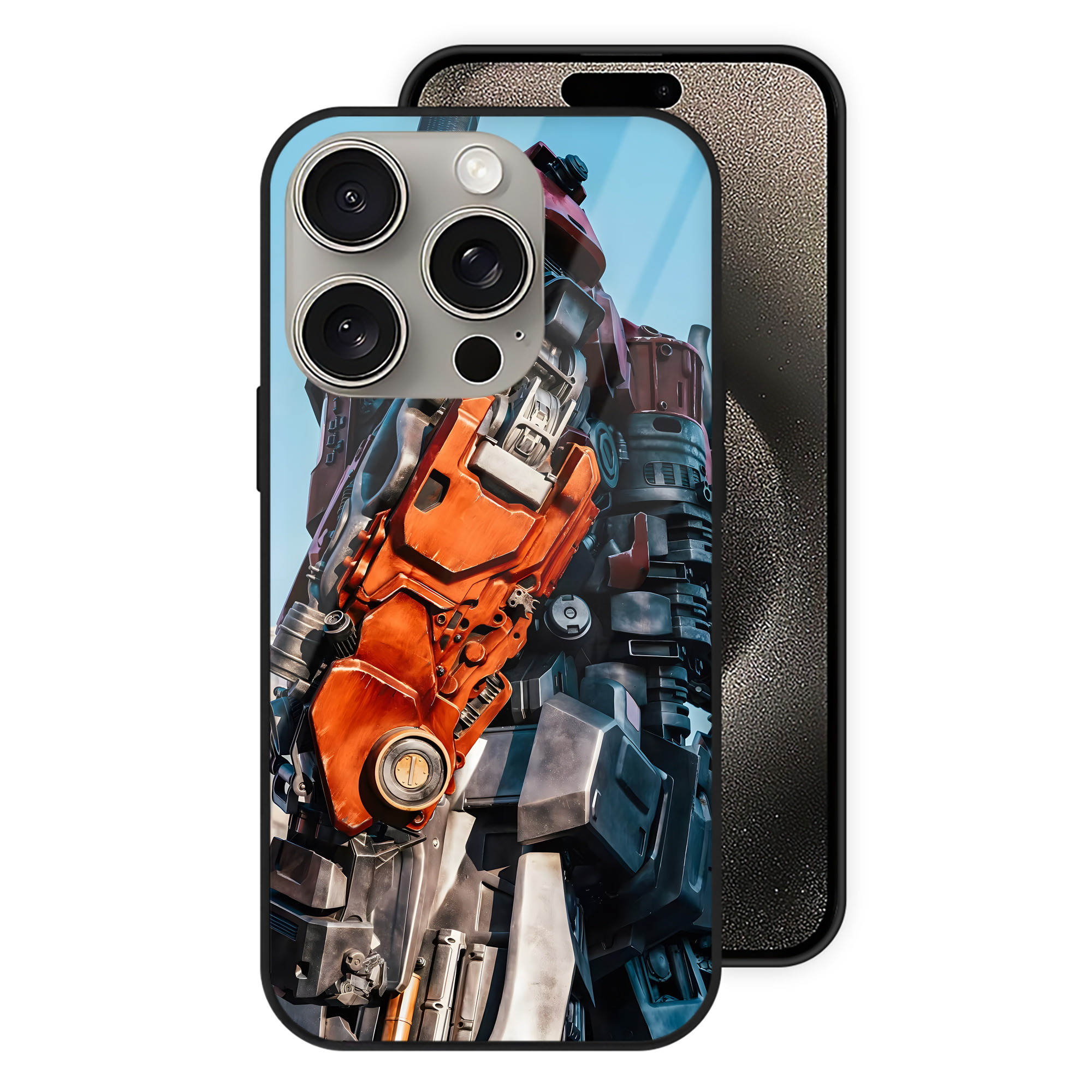 （画像用） Transformers トランスフォーマー 【iPhone15Pro対応】スマホケース 耐衝撃＆黄変防止 背面ガラス