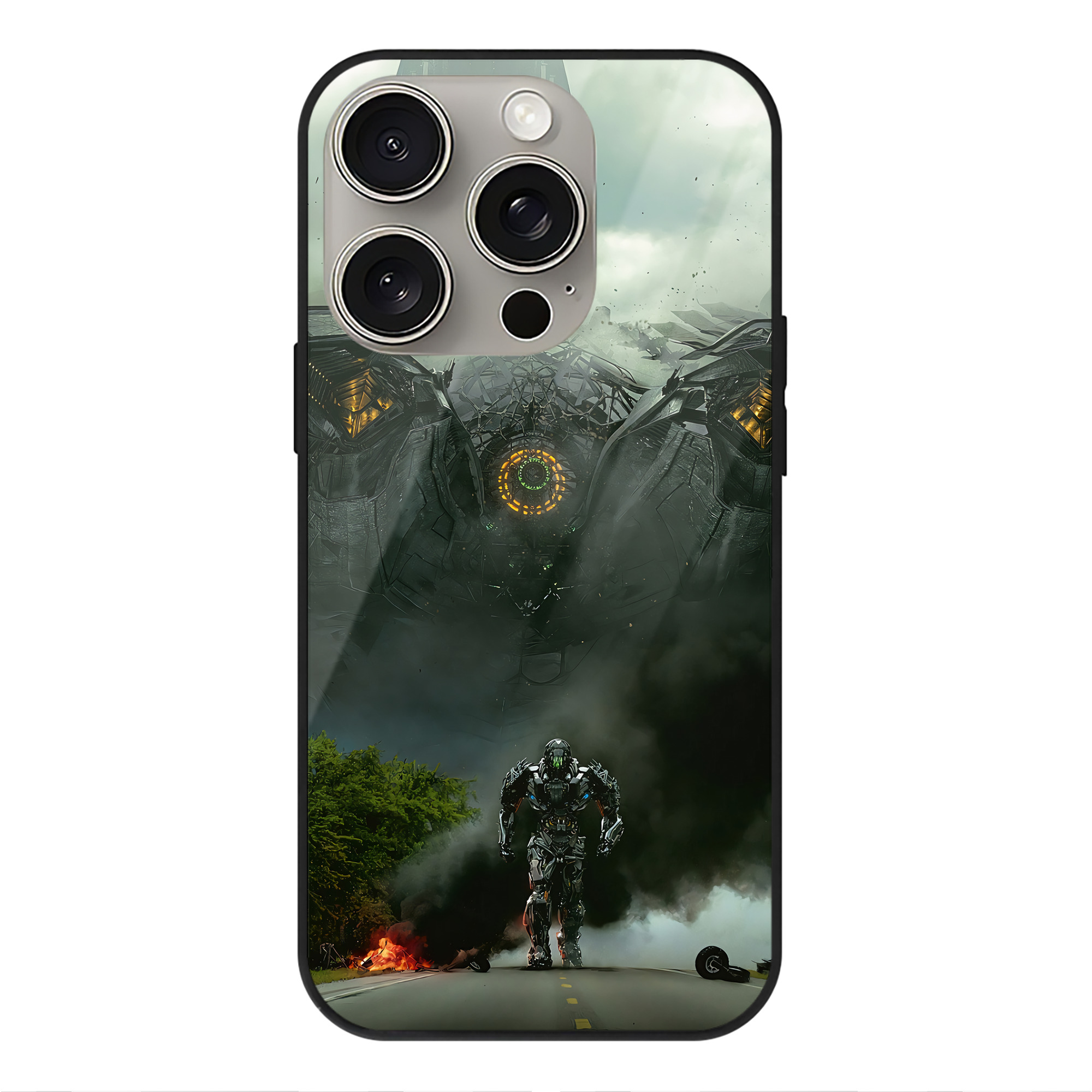 （画像用） Transformers トランスフォーマー 【iPhone15Pro対応】スマホケース 耐衝撃＆黄変防止 背面ガラス