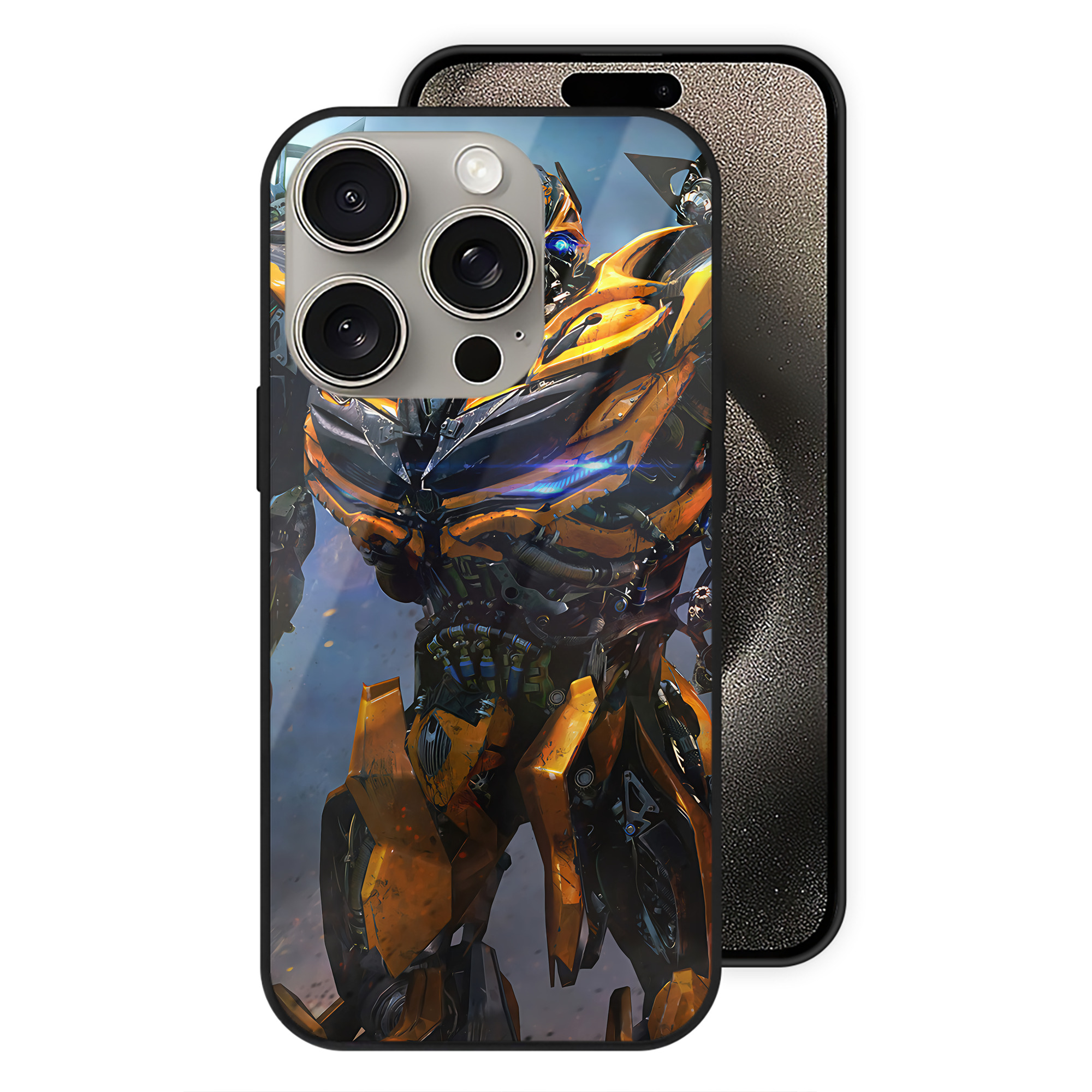 （画像用） Transformers トランスフォーマー 【iPhone15Pro対応】スマホケース 耐衝撃＆黄変防止 背面ガラス