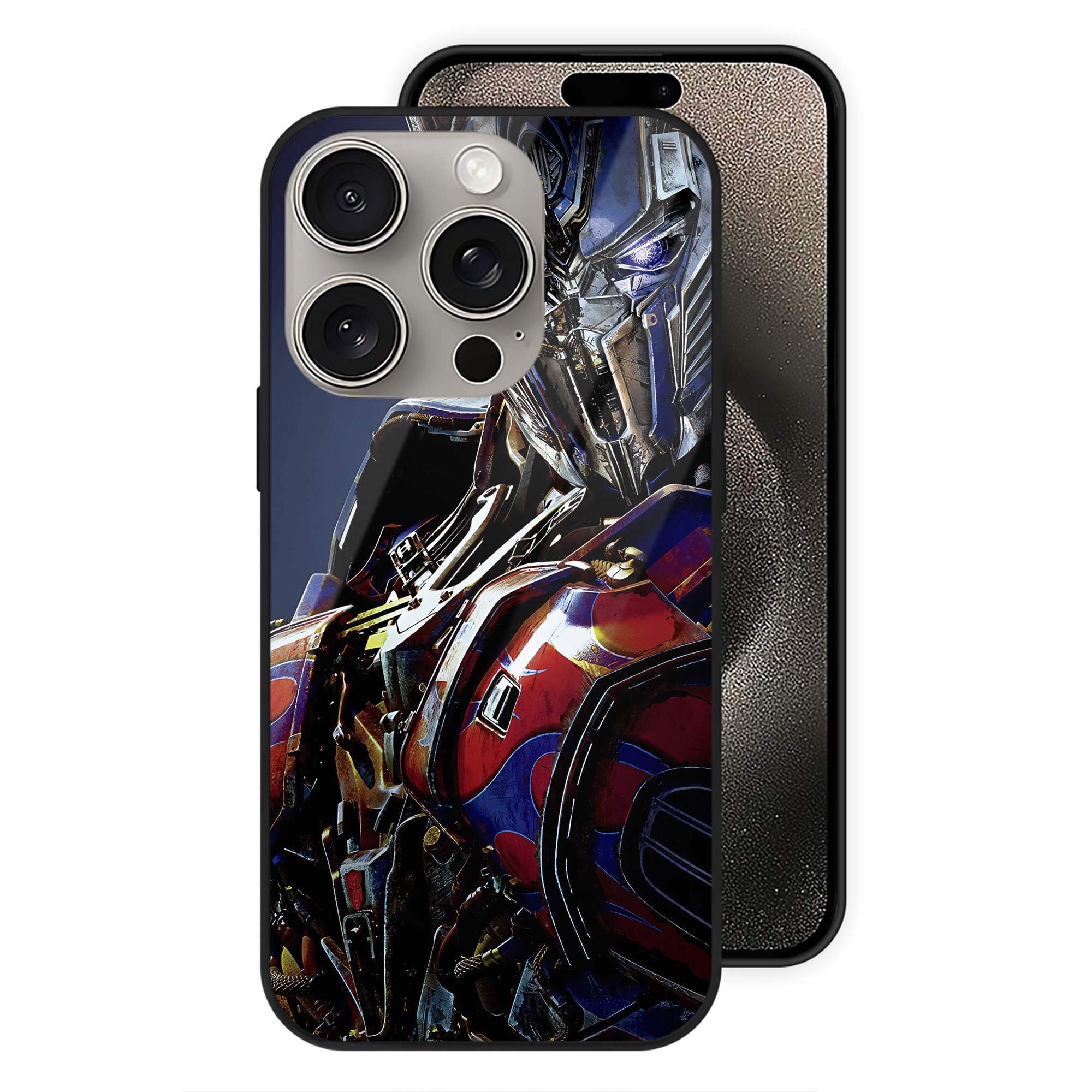 （画像用） Transformers トランスフォーマー 【iPhone15Pro対応】スマホケース 耐衝撃＆黄変防止 背面ガラス