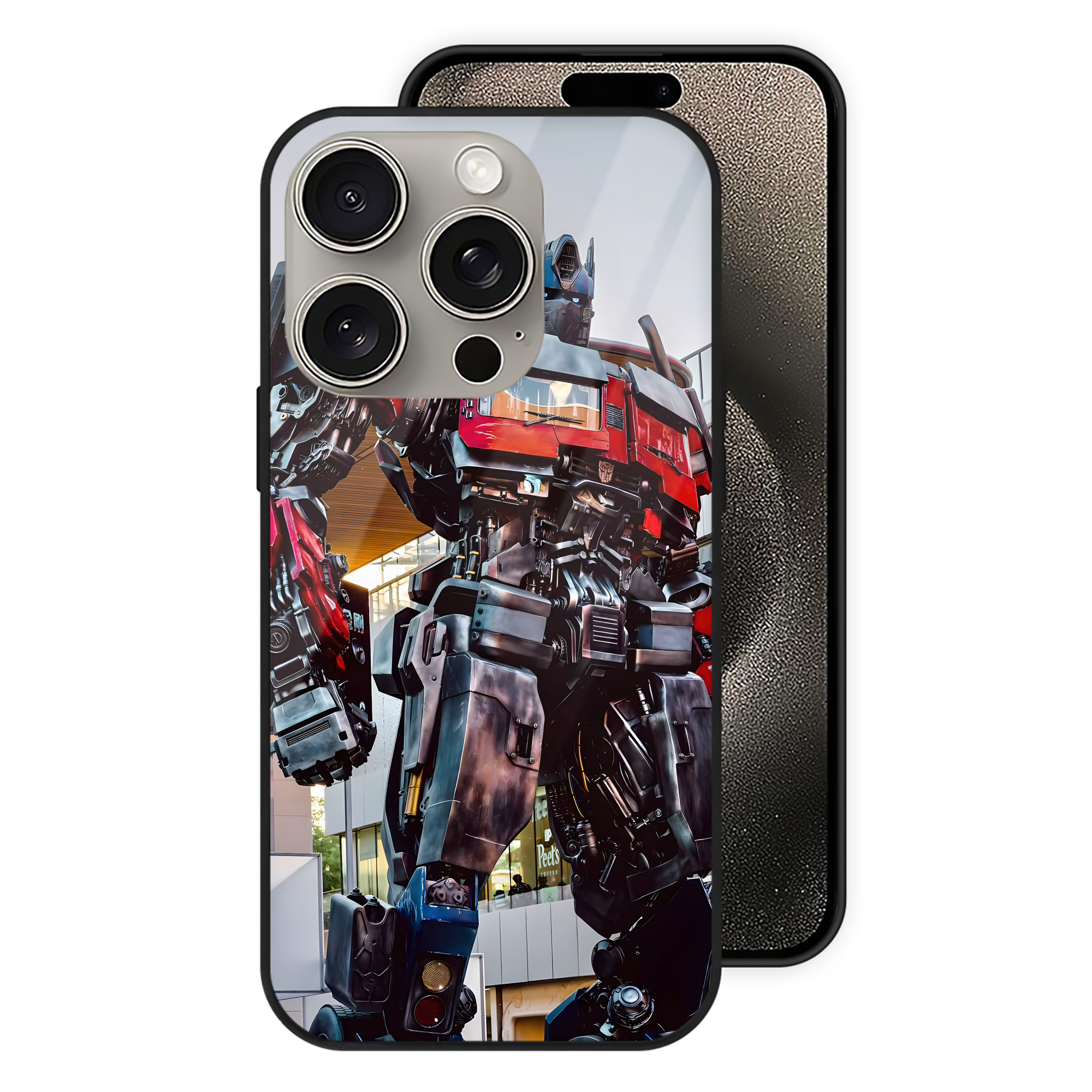 （画像用） Transformers トランスフォーマー 【iPhone15Pro対応】スマホケース 耐衝撃＆黄変防止 背面ガラス