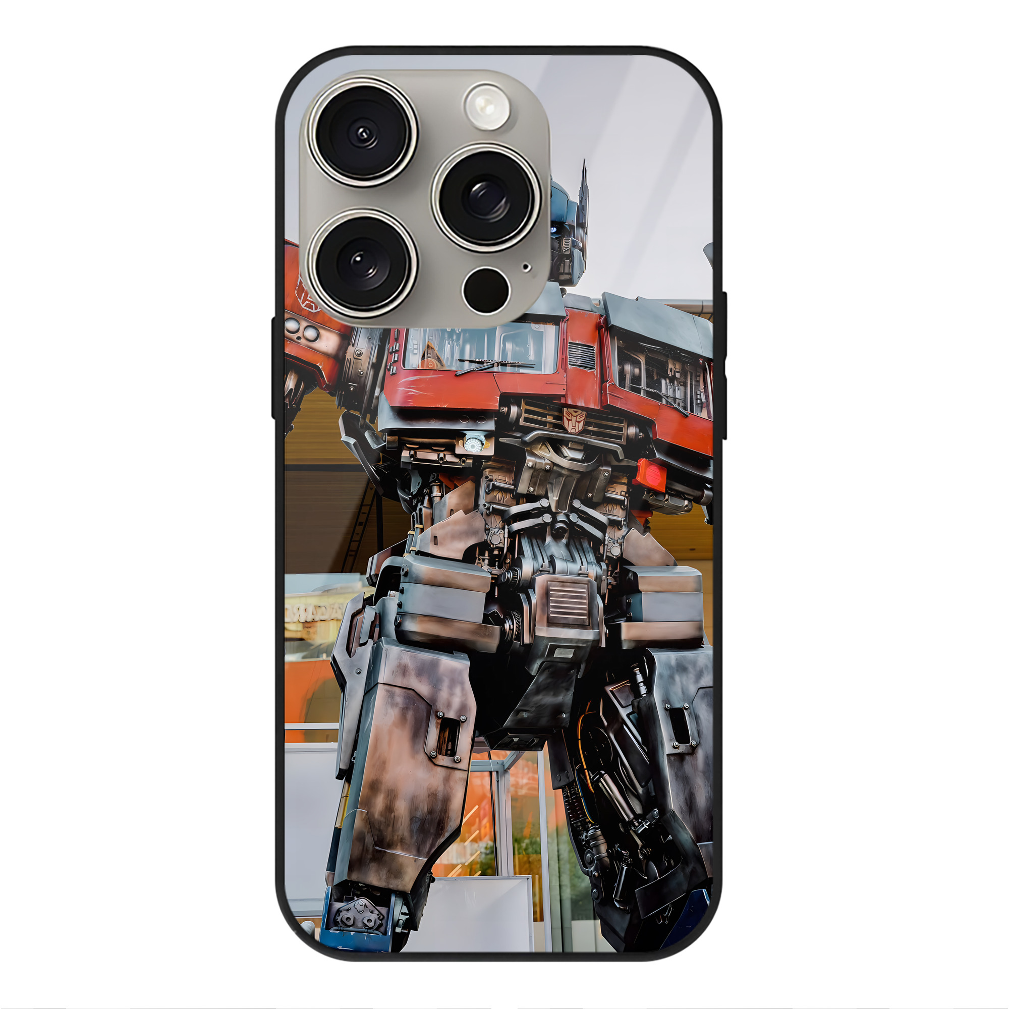 （画像用） Transformers トランスフォーマー 【iPhone15Pro対応】スマホケース 耐衝撃＆黄変防止 背面ガラス