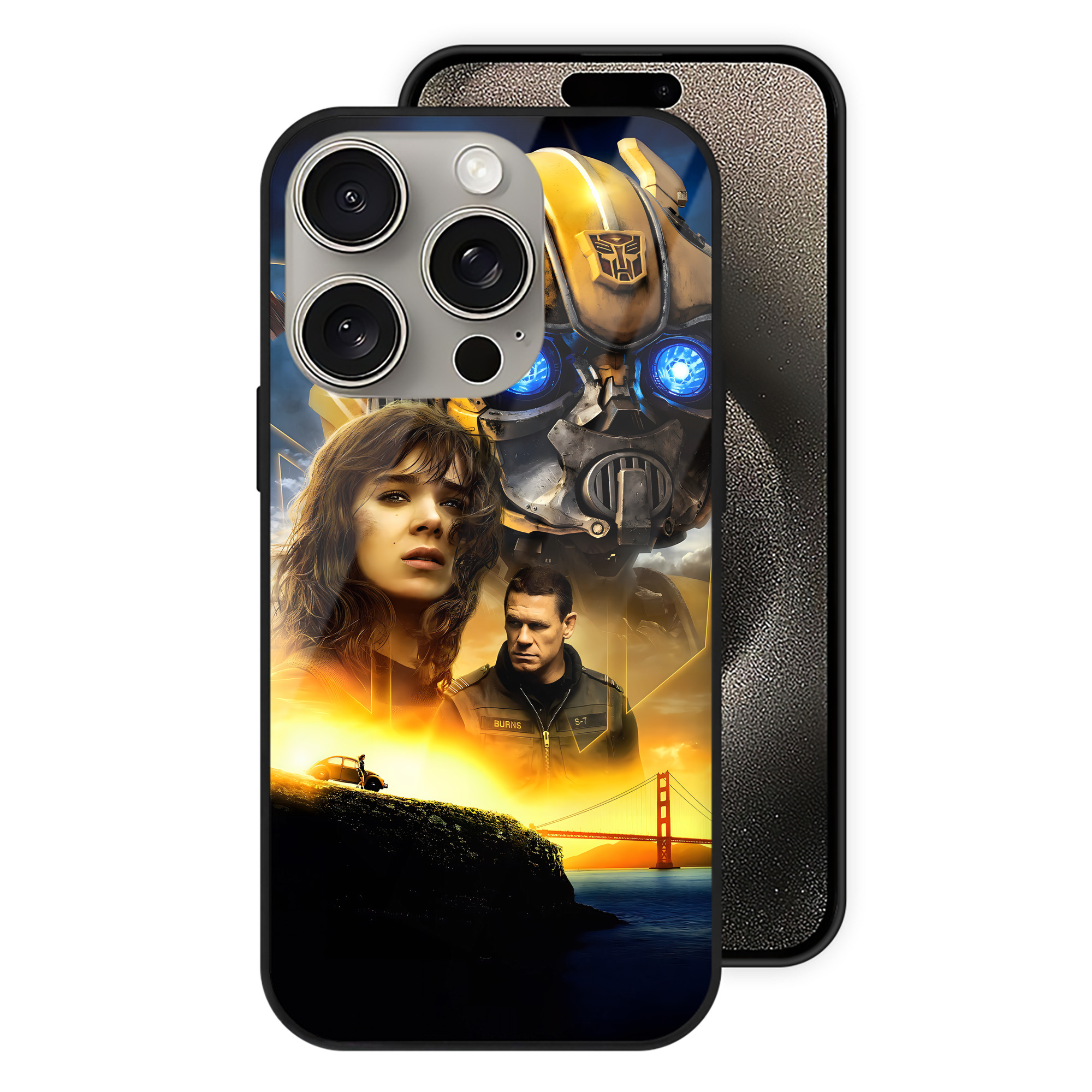 （画像用） Transformers トランスフォーマー 【iPhone15Pro対応】スマホケース 耐衝撃＆黄変防止 背面ガラス