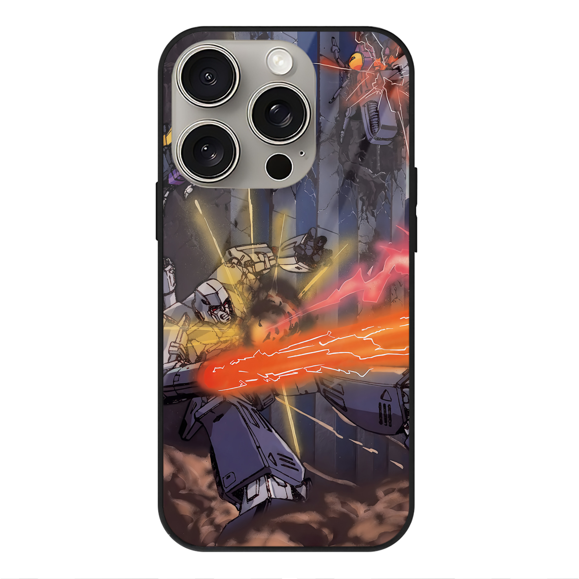 （画像用） Transformers トランスフォーマー 【iPhone15Pro対応】スマホケース 耐衝撃＆黄変防止 背面ガラス