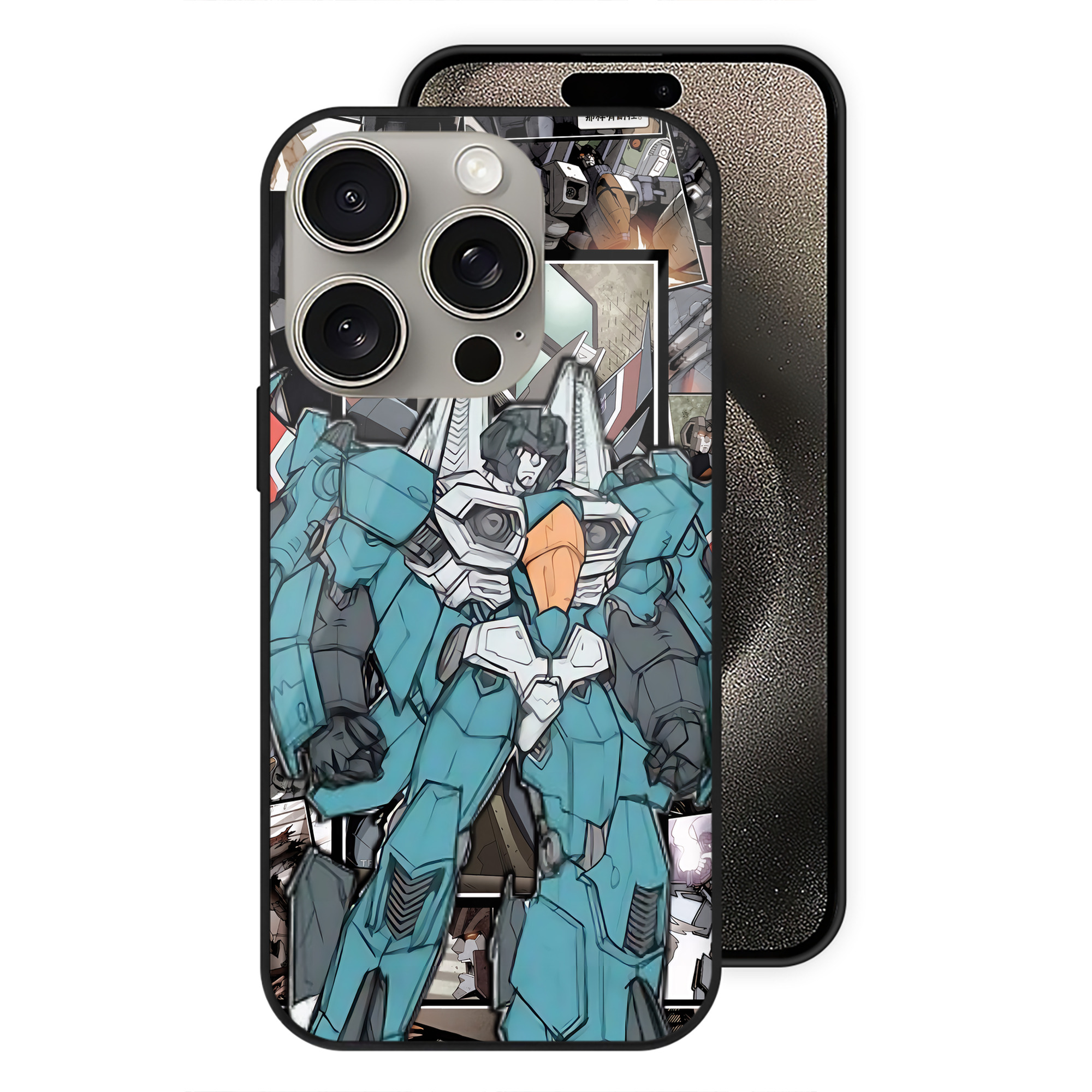 （画像用） Transformers トランスフォーマー 【iPhone15Pro対応】スマホケース 耐衝撃＆黄変防止 背面ガラス