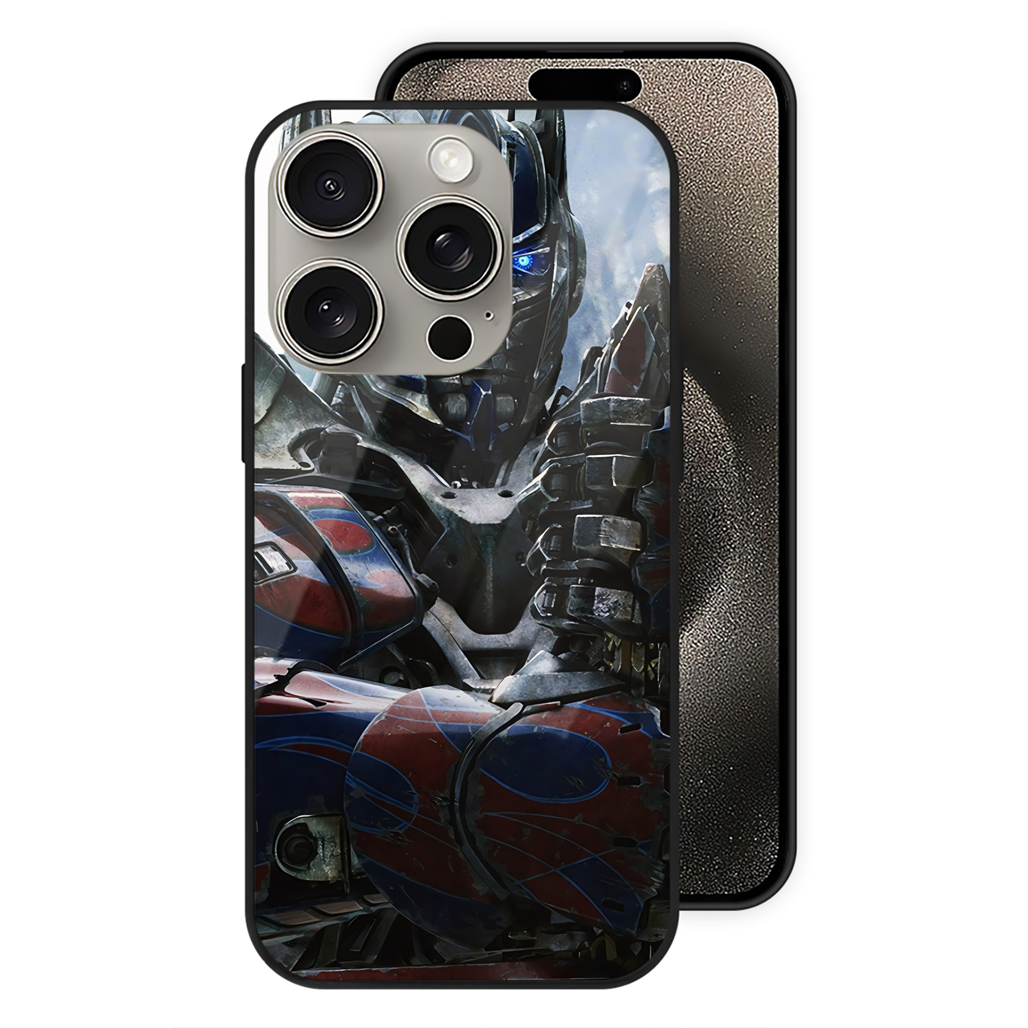 （画像用） Transformers トランスフォーマー 【iPhone15Pro対応】スマホケース 耐衝撃＆黄変防止 背面ガラス