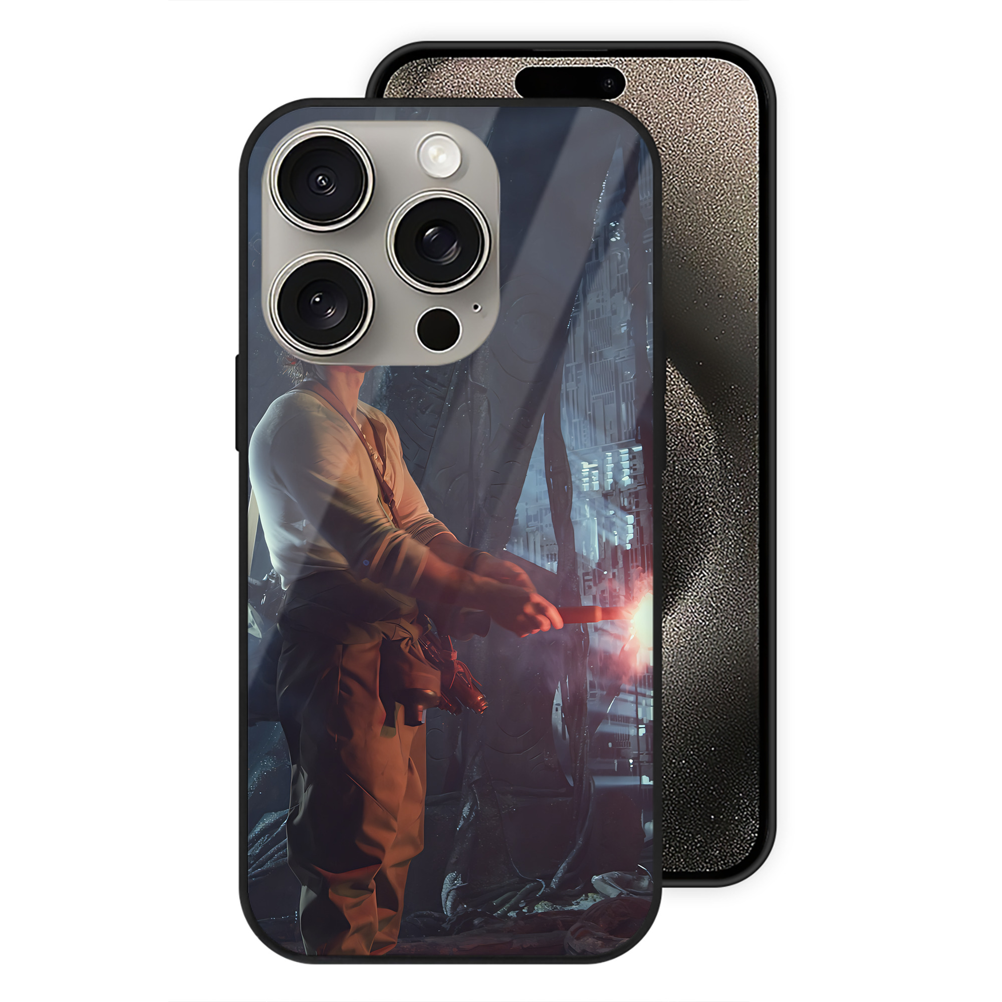 （画像用） Transformers トランスフォーマー 【iPhone15Pro対応】スマホケース 耐衝撃＆黄変防止 背面ガラス