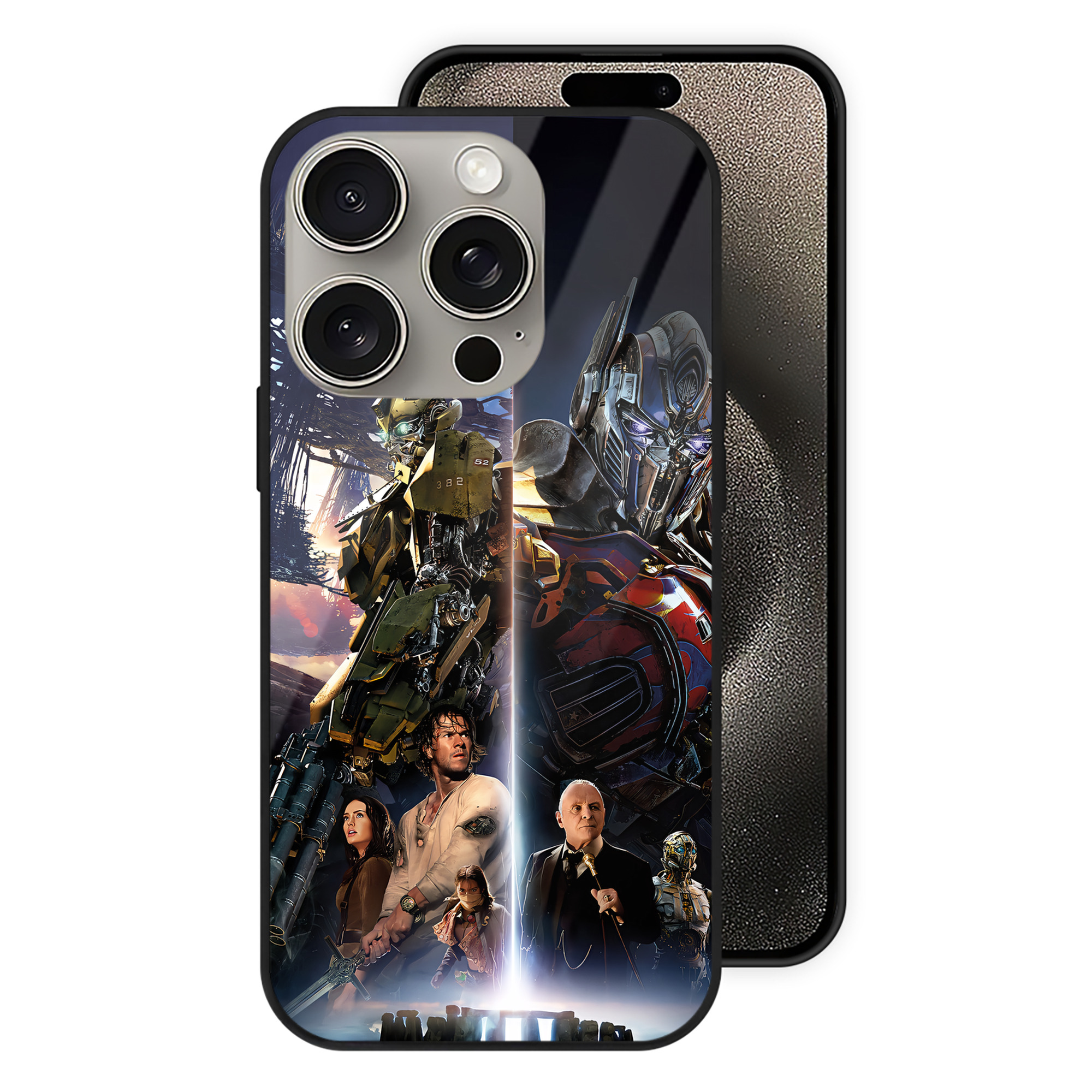 （画像用） Transformers トランスフォーマー 【iPhone15Pro対応】スマホケース 耐衝撃＆黄変防止 背面ガラス