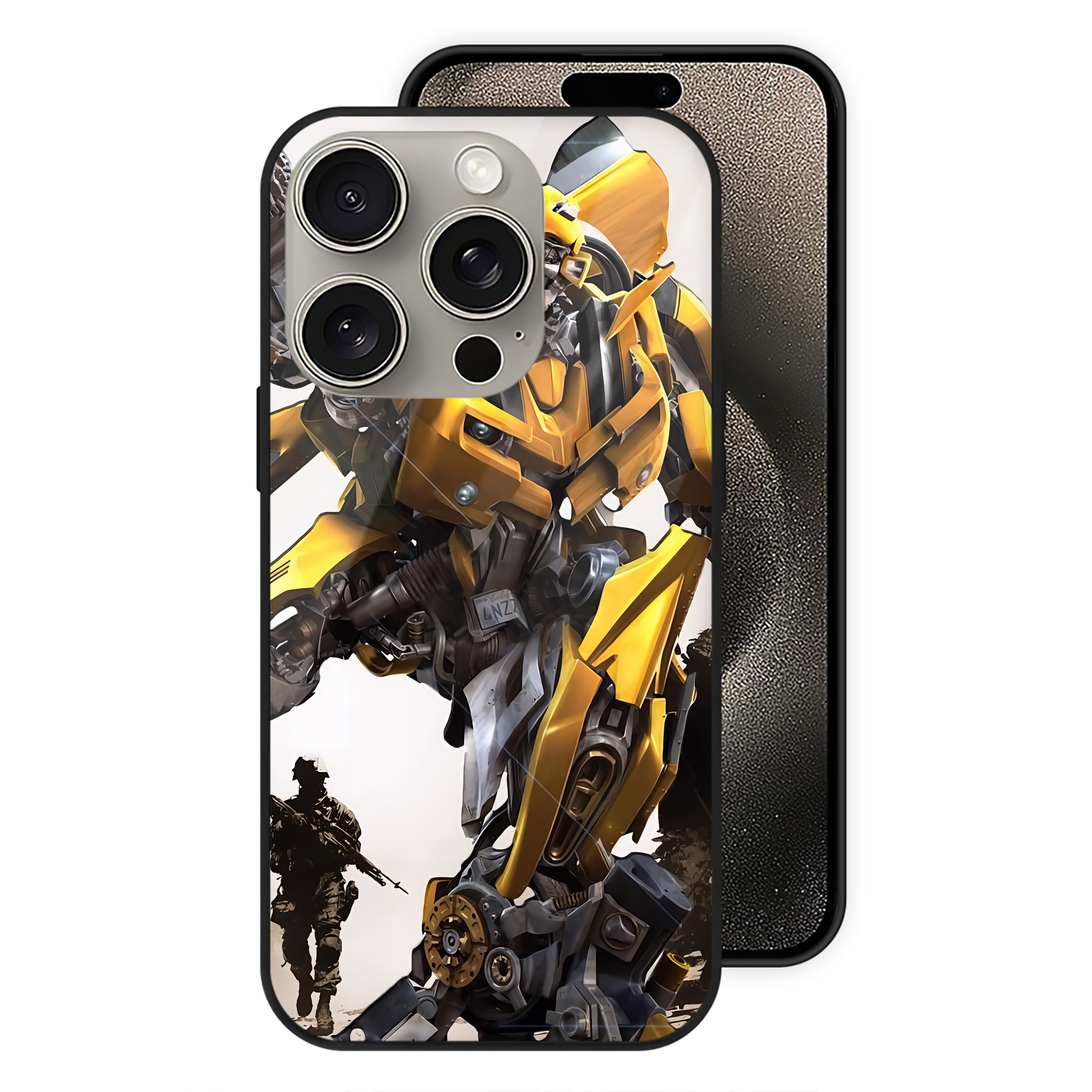 （画像用） Transformers トランスフォーマー 【iPhone15Pro対応】スマホケース 耐衝撃＆黄変防止 背面ガラス