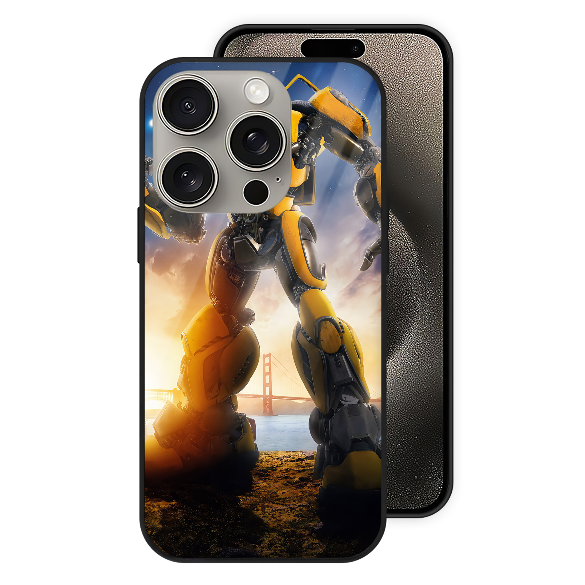 （画像用） Transformers トランスフォーマー 【iPhone15Pro対応】スマホケース 耐衝撃＆黄変防止 背面ガラス