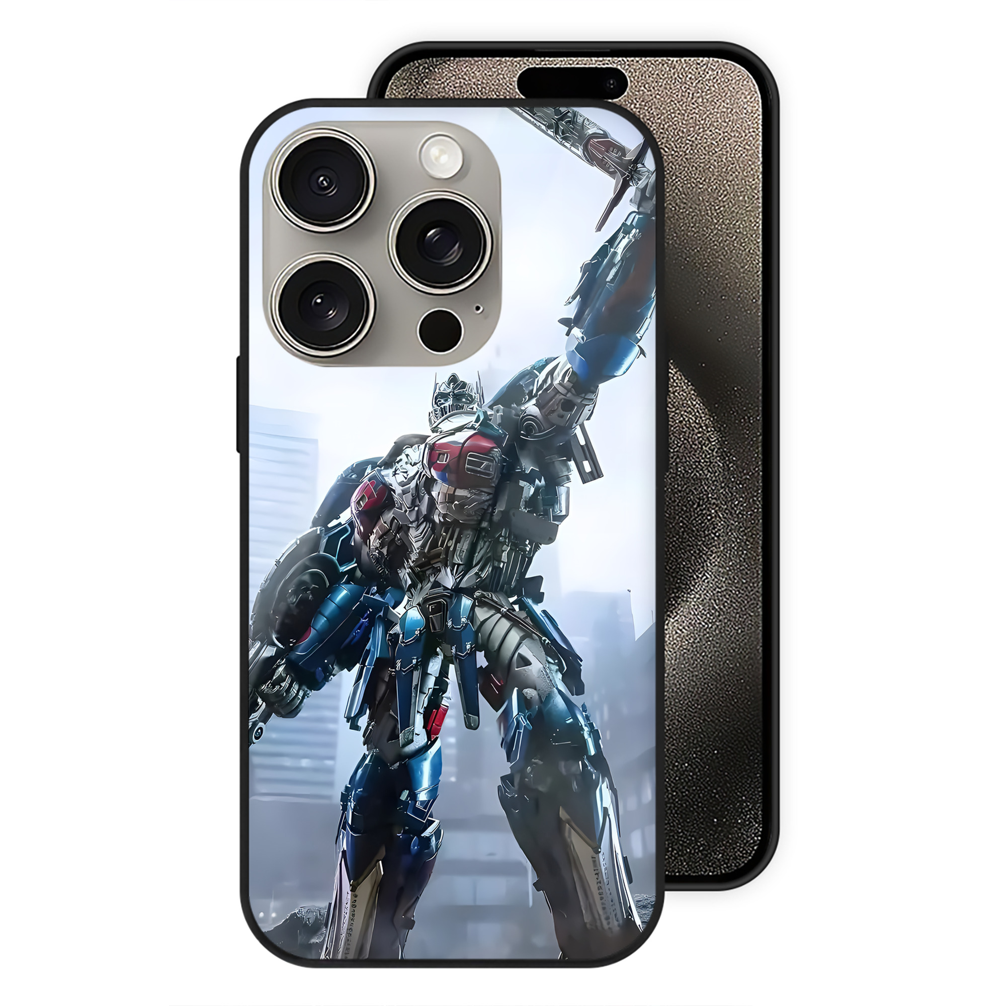（画像用） Transformers トランスフォーマー 【iPhone15Pro対応】スマホケース 耐衝撃＆黄変防止 背面ガラス