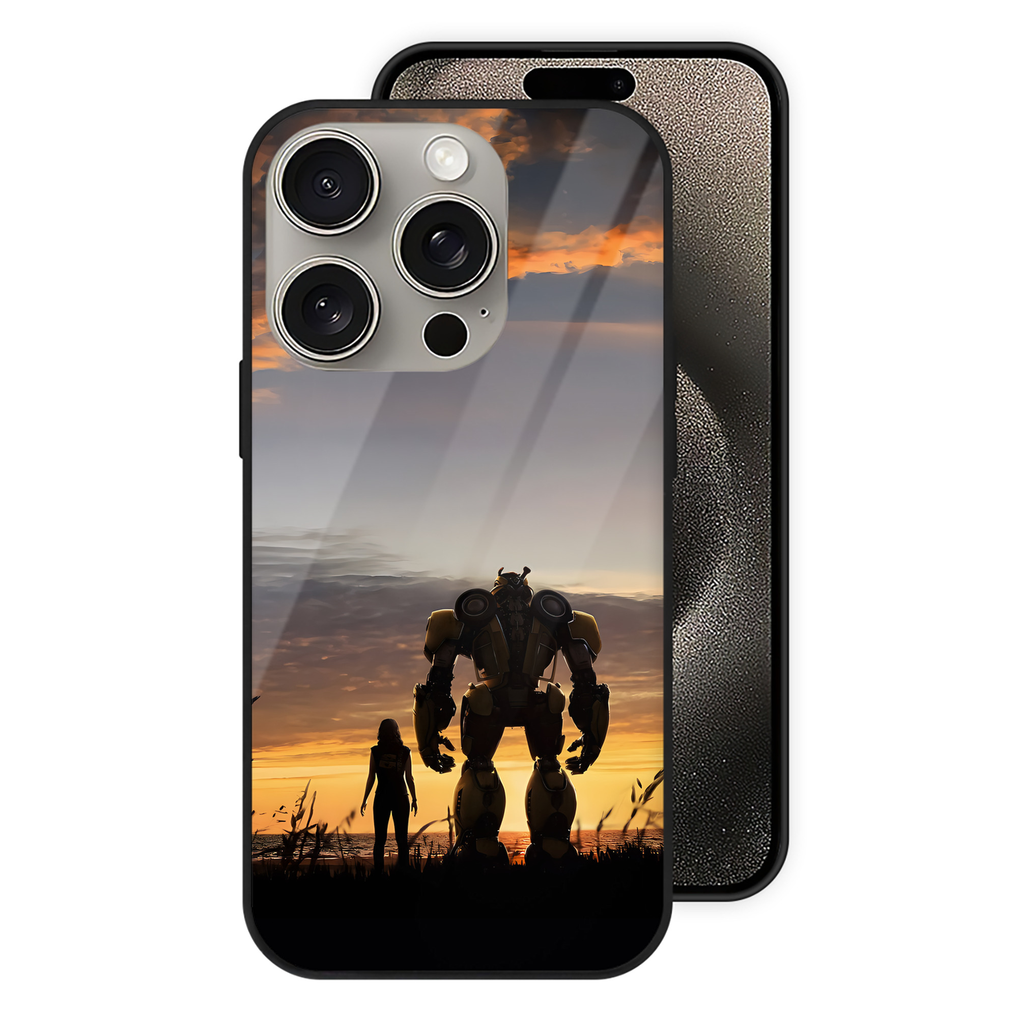 （画像用） Transformers トランスフォーマー 【iPhone15Pro対応】スマホケース 耐衝撃＆黄変防止 背面ガラス