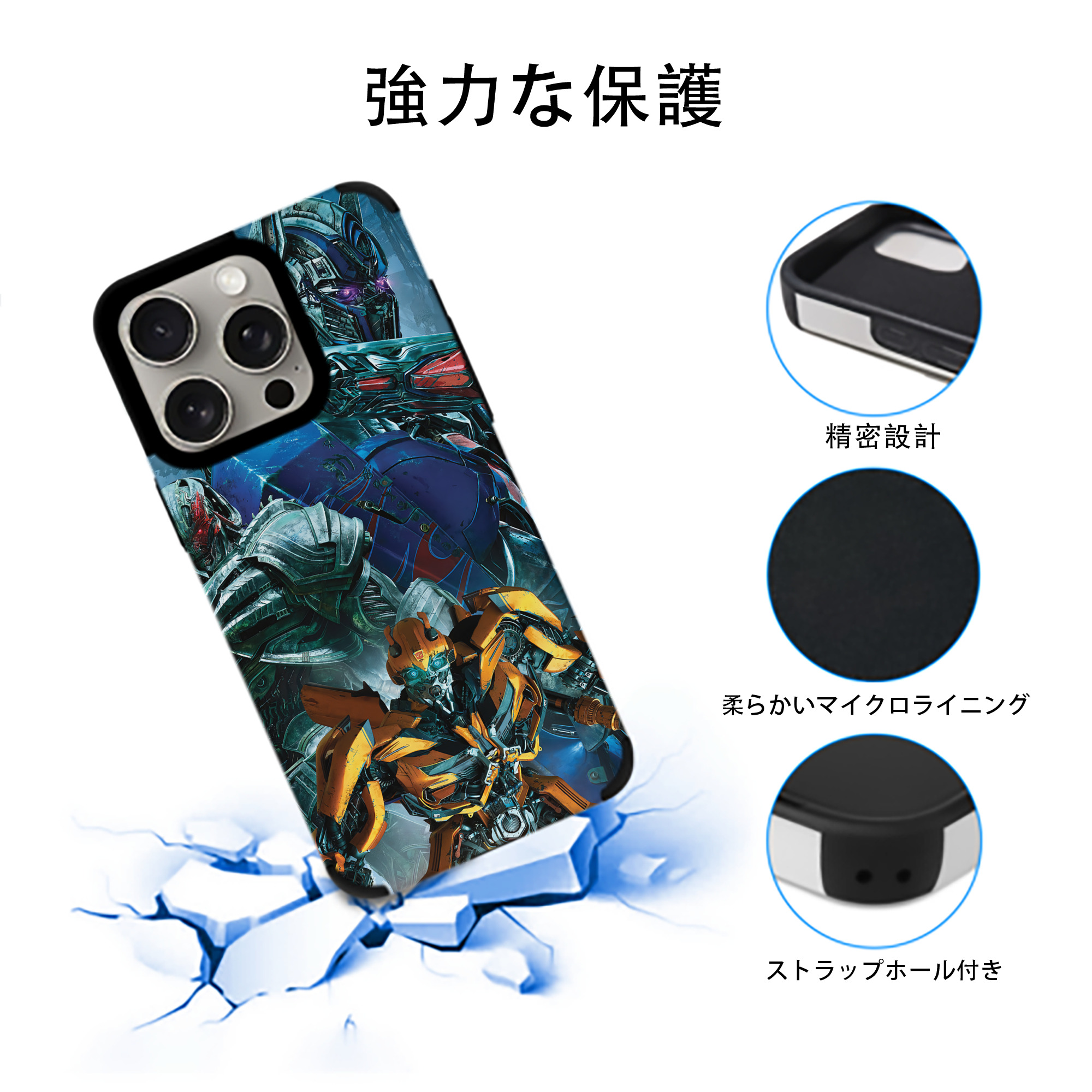 Transformers トランスフォーマー 【iPhone15ProMax対応】 PUレザー スマホケース 耐衝撃＆黄変防止