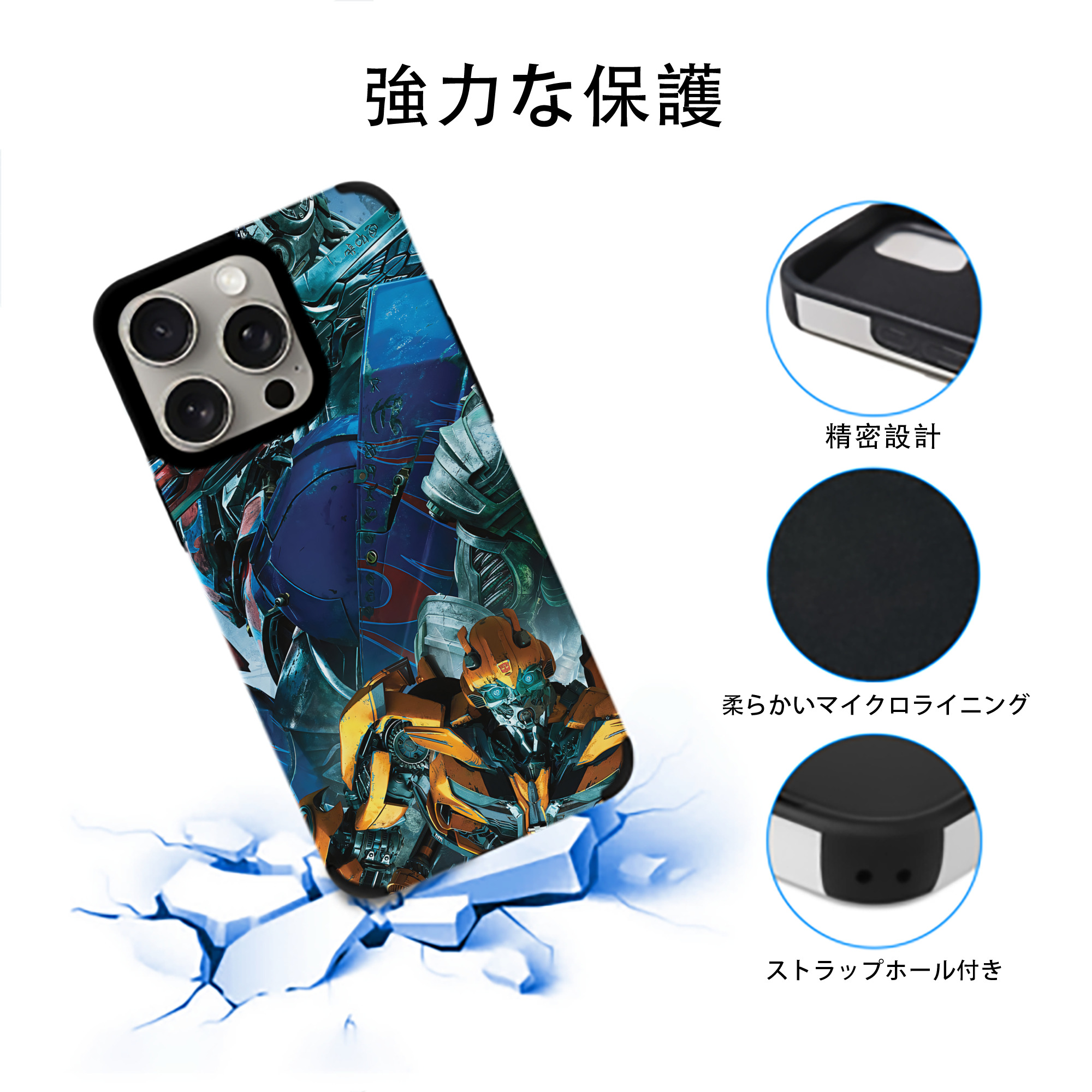 Transformers トランスフォーマー 【iPhone15ProMax対応】 PUレザー スマホケース 耐衝撃＆黄変防止