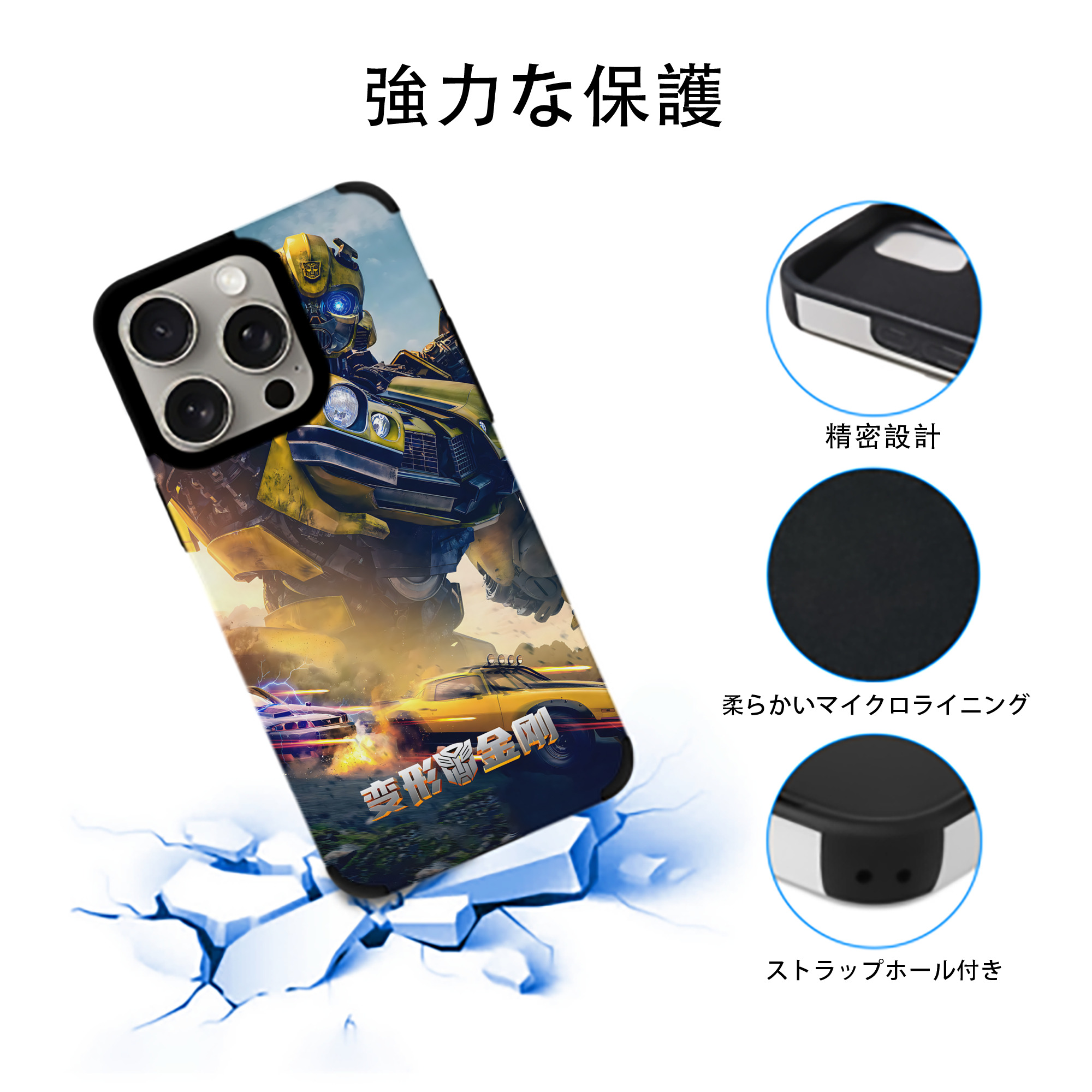 Transformers トランスフォーマー 【iPhone15ProMax対応】 PUレザー スマホケース 耐衝撃＆黄変防止