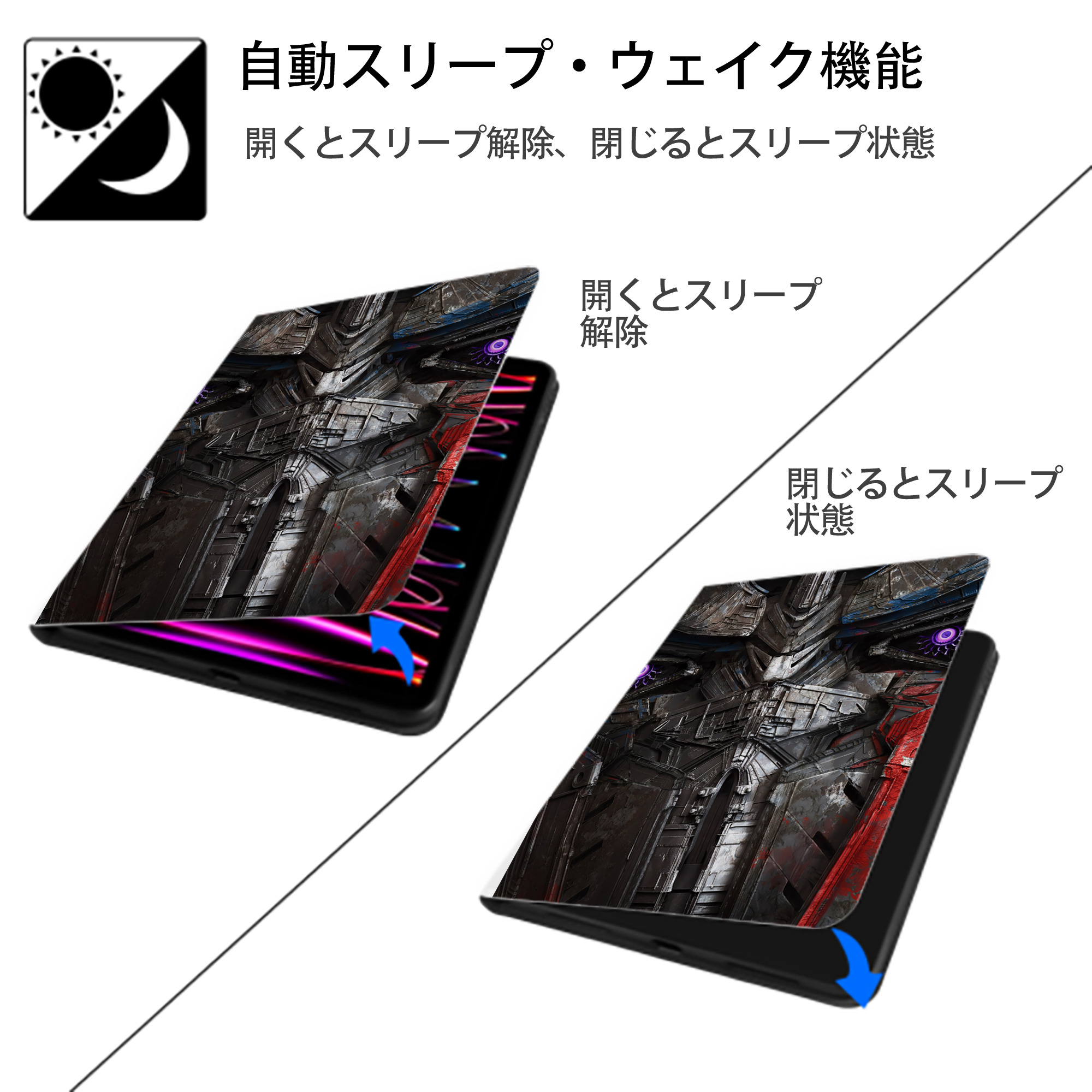 Transformers トランスフォーマー IPad ケース ペン収納付き 三つ折りスタンド PUレザー×シリコン 対応機種9.5/10.5/10.9インチ