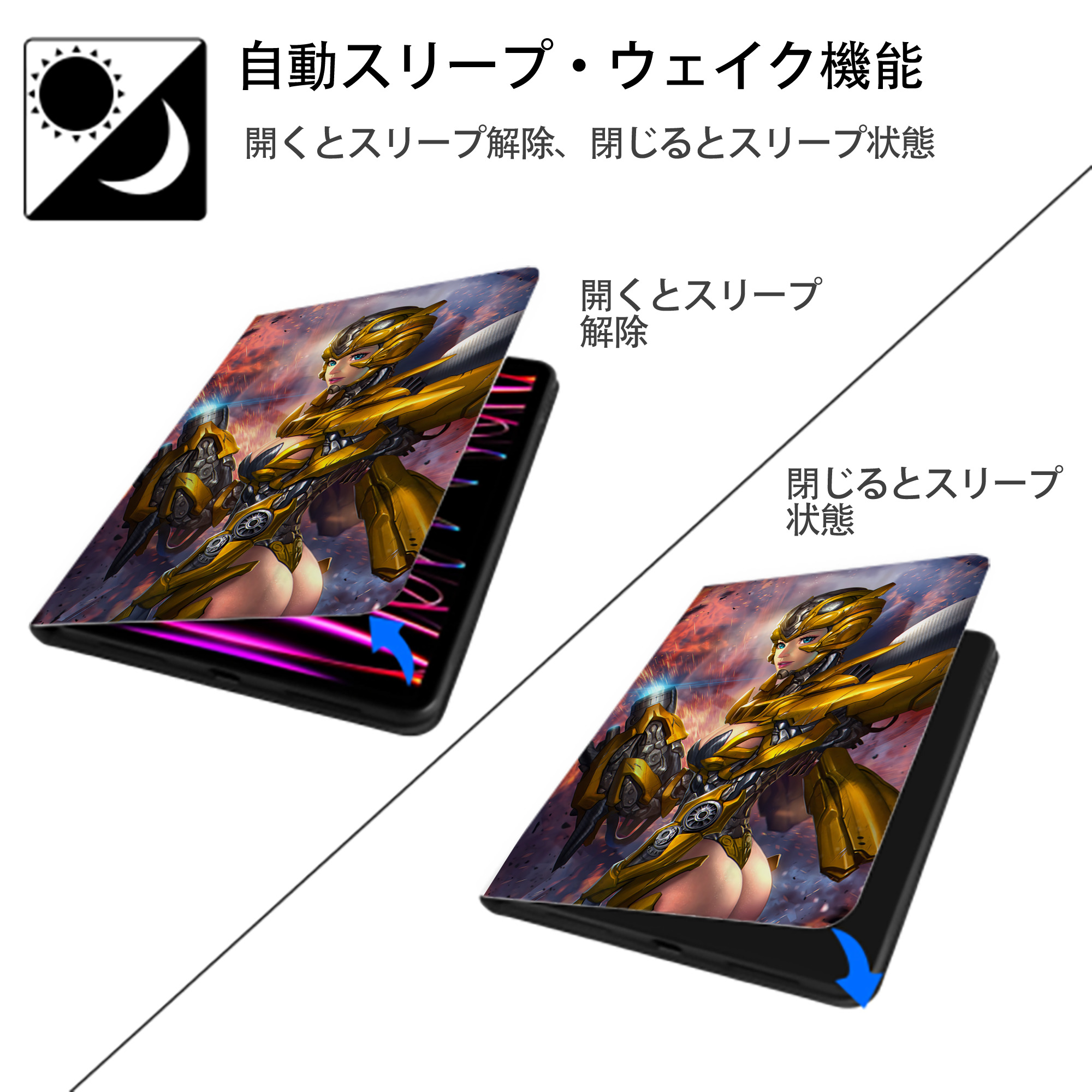 Transformers トランスフォーマー IPad ケース ペン収納付き 三つ折りスタンド PUレザー×シリコン 対応機種9.5/10.5/10.9インチ
