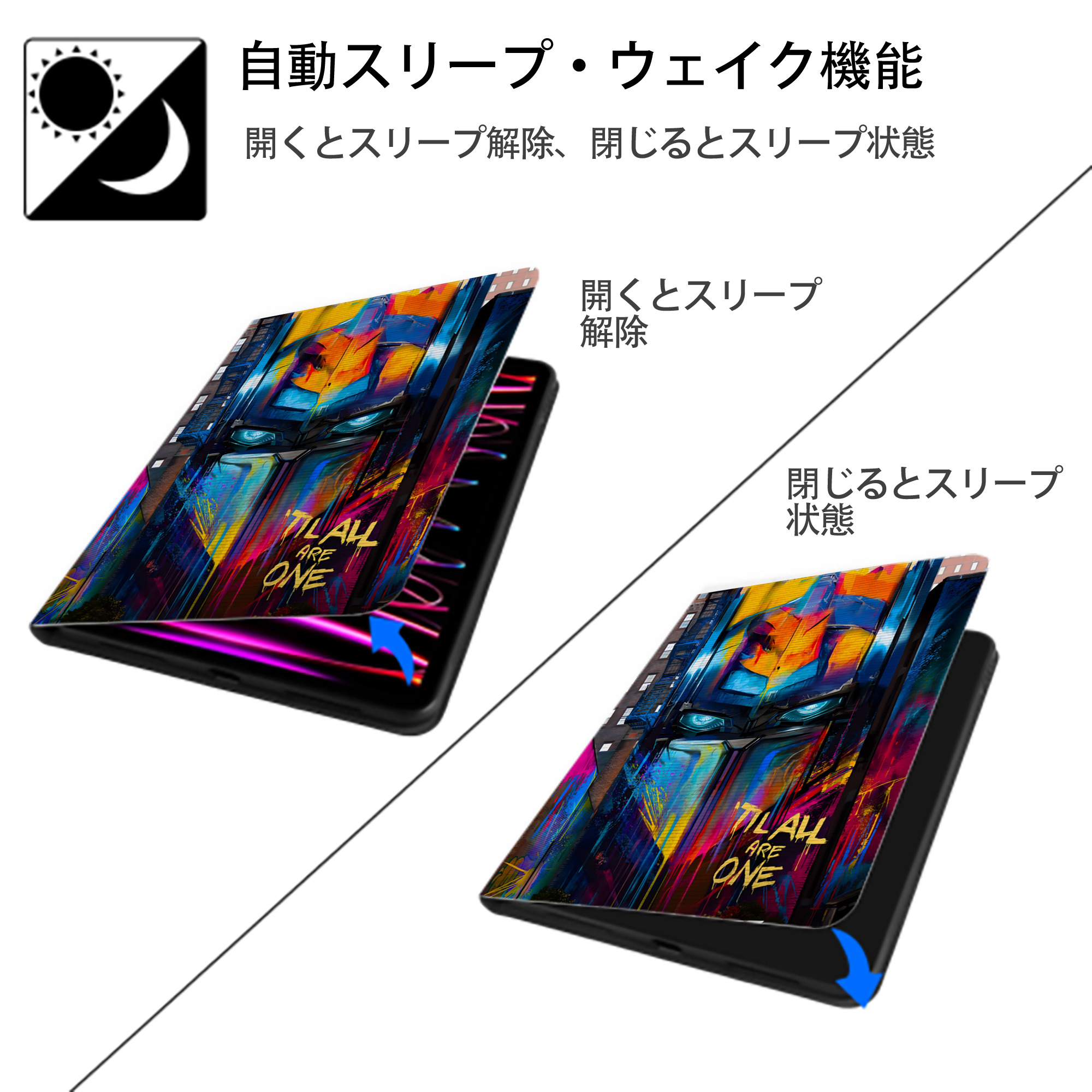 Transformers トランスフォーマー IPad ケース ペン収納付き 三つ折りスタンド PUレザー×シリコン 対応機種9.5/10.5/10.9インチ