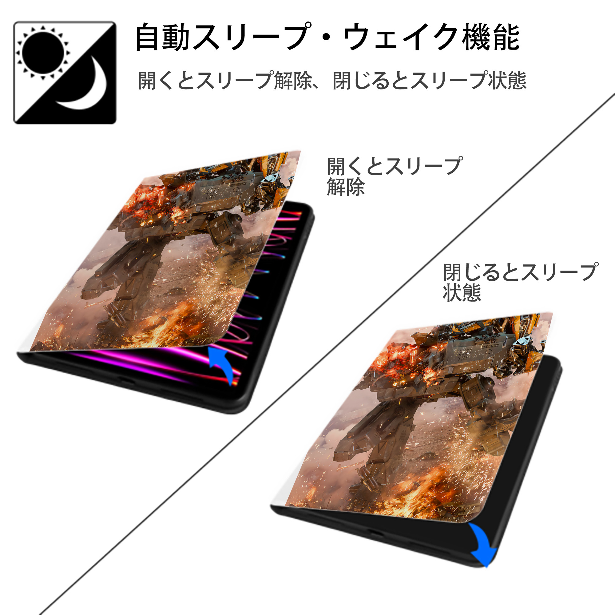 Transformers トランスフォーマー IPad ケース ペン収納付き 三つ折りスタンド PUレザー×シリコン 対応機種9.5/10.5/10.9インチ
