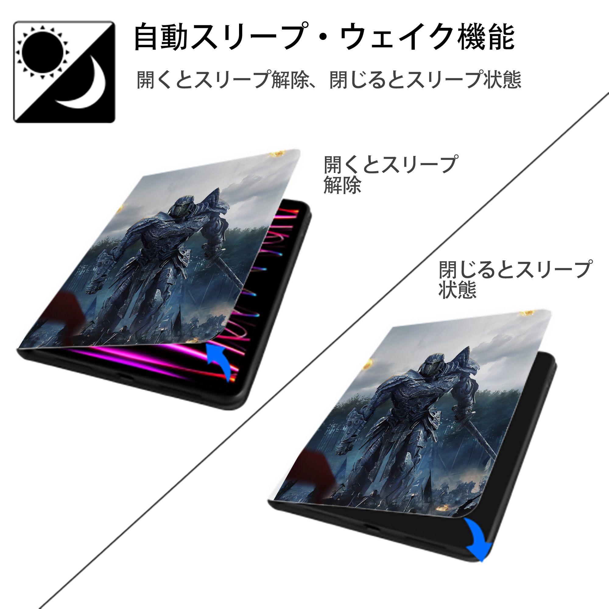 Transformers トランスフォーマー IPad ケース ペン収納付き 三つ折りスタンド PUレザー×シリコン 対応機種9.5/10.5/10.9インチ