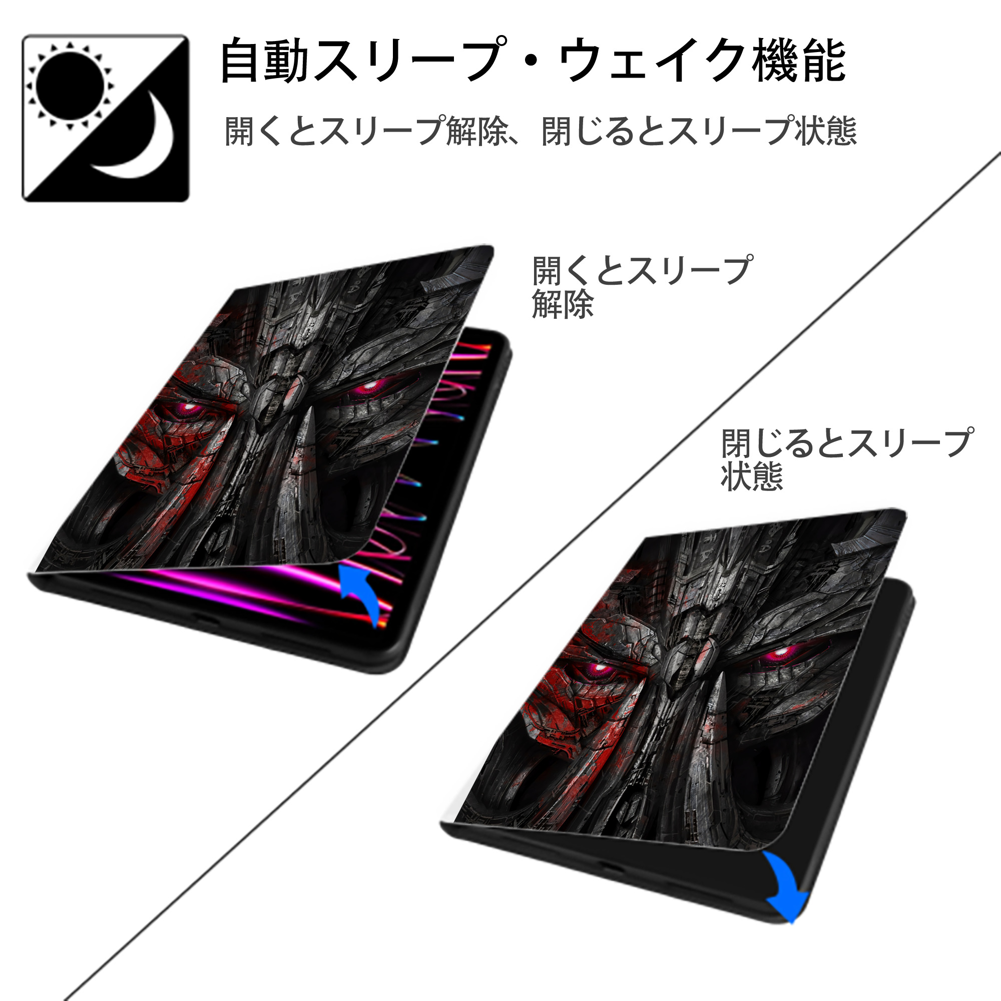 Transformers トランスフォーマー IPad ケース ペン収納付き 三つ折りスタンド PUレザー×シリコン 対応機種9.5/10.5/10.9インチ