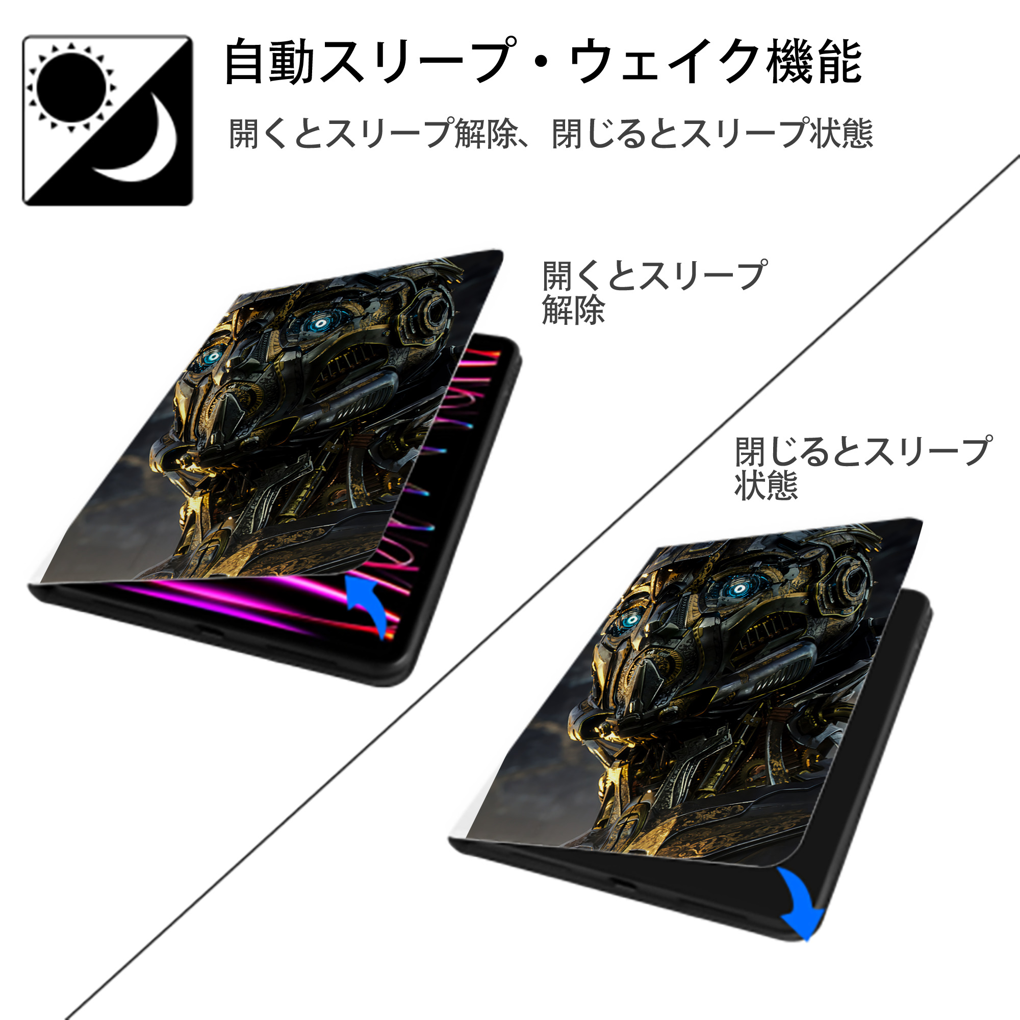 Transformers トランスフォーマー IPad ケース ペン収納付き 三つ折りスタンド PUレザー×シリコン 対応機種9.5/10.5/10.9インチ