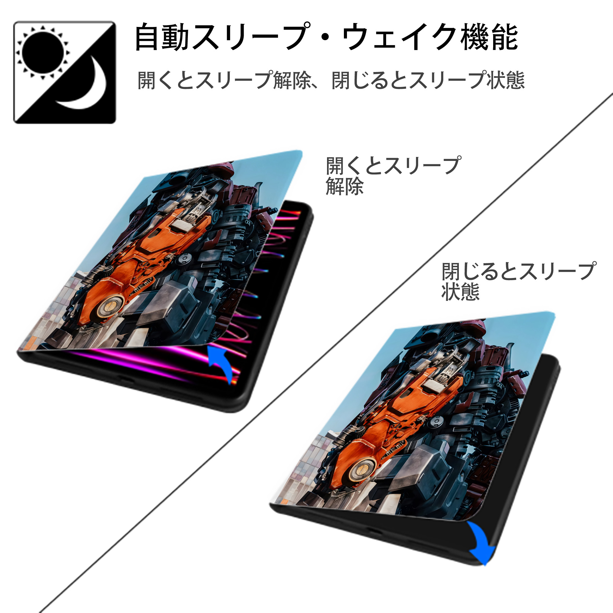 Transformers トランスフォーマー IPad ケース ペン収納付き 三つ折りスタンド PUレザー×シリコン 対応機種9.5/10.5/10.9インチ