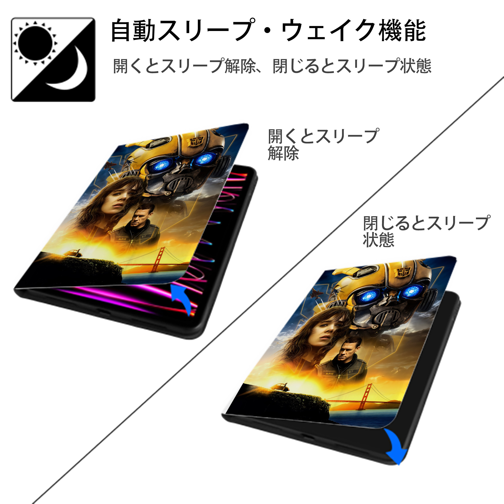 Transformers トランスフォーマー IPad ケース ペン収納付き 三つ折りスタンド PUレザー×シリコン 対応機種9.5/10.5/10.9インチ